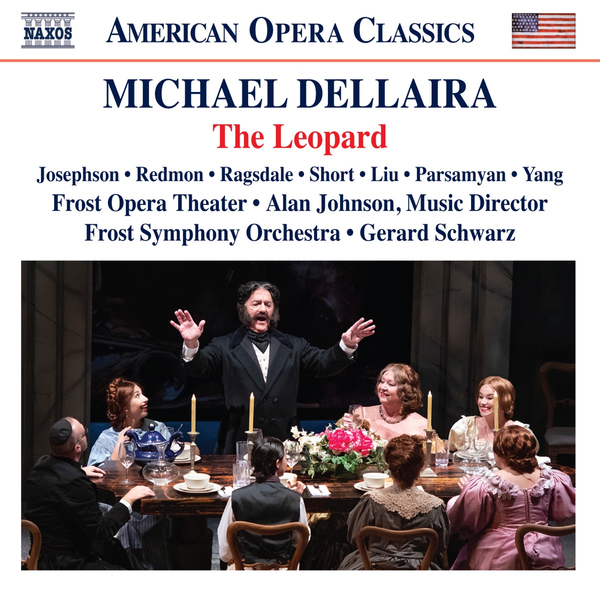 Michael Dellaira: The Leopard (Live) by Gerard Schwarz, Frost Symphony Orchestra, Kevin Short, Yaqi Yang, Frank Ragsdale, Minghao Liu, Margarita Parsamyan, Robynne Redmon & Kim Josephson album cover