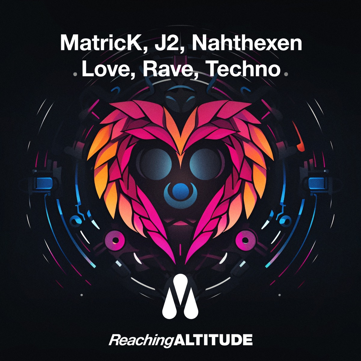 Love, Rave, Techno - Single by MatricK, J2 & Nahthexen album cover