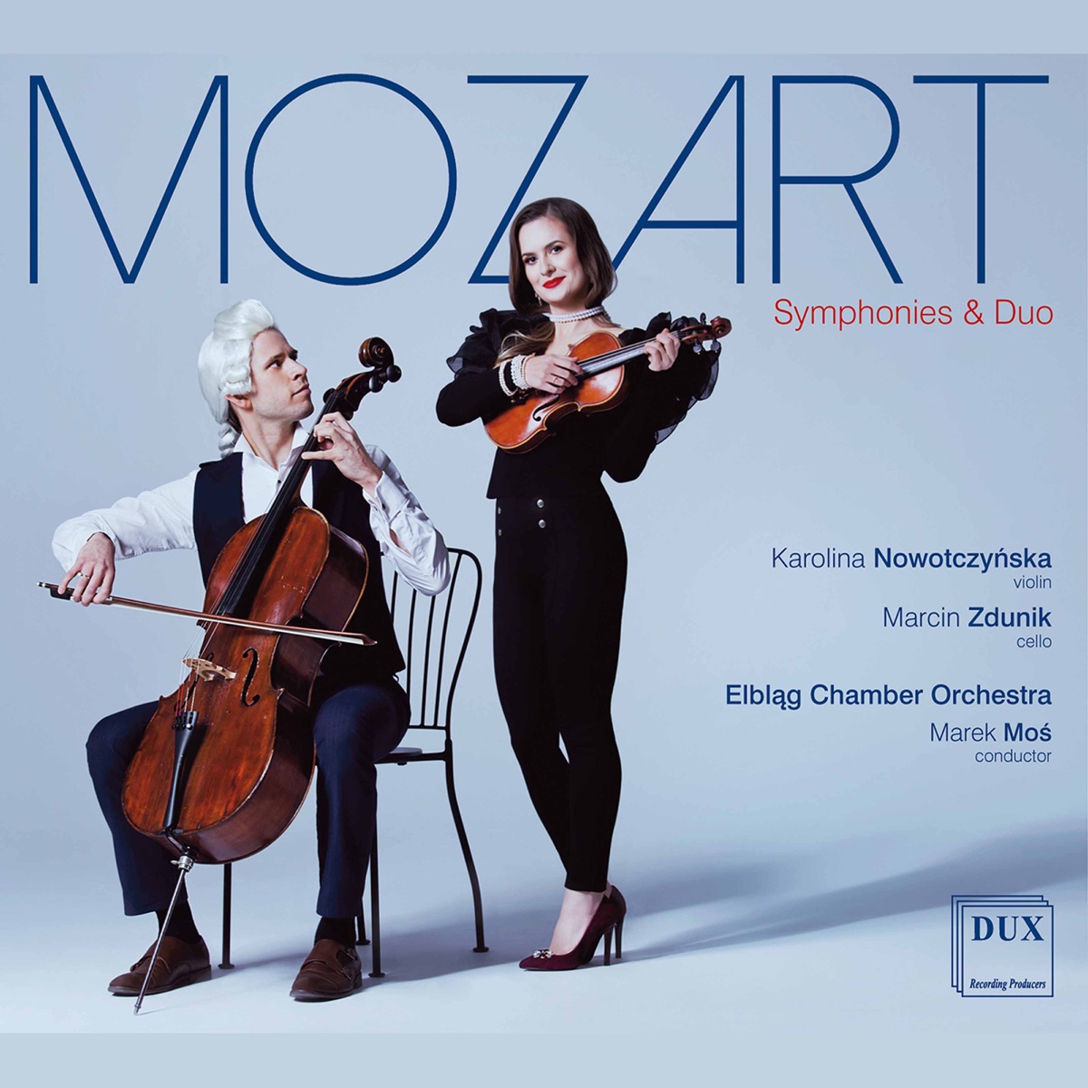 Mozart: Symphonies & Duo by Karolina Nowotczyńska, Marcin Zdunik, Marek Mos & Elbląg Chamber Orchestra album cover