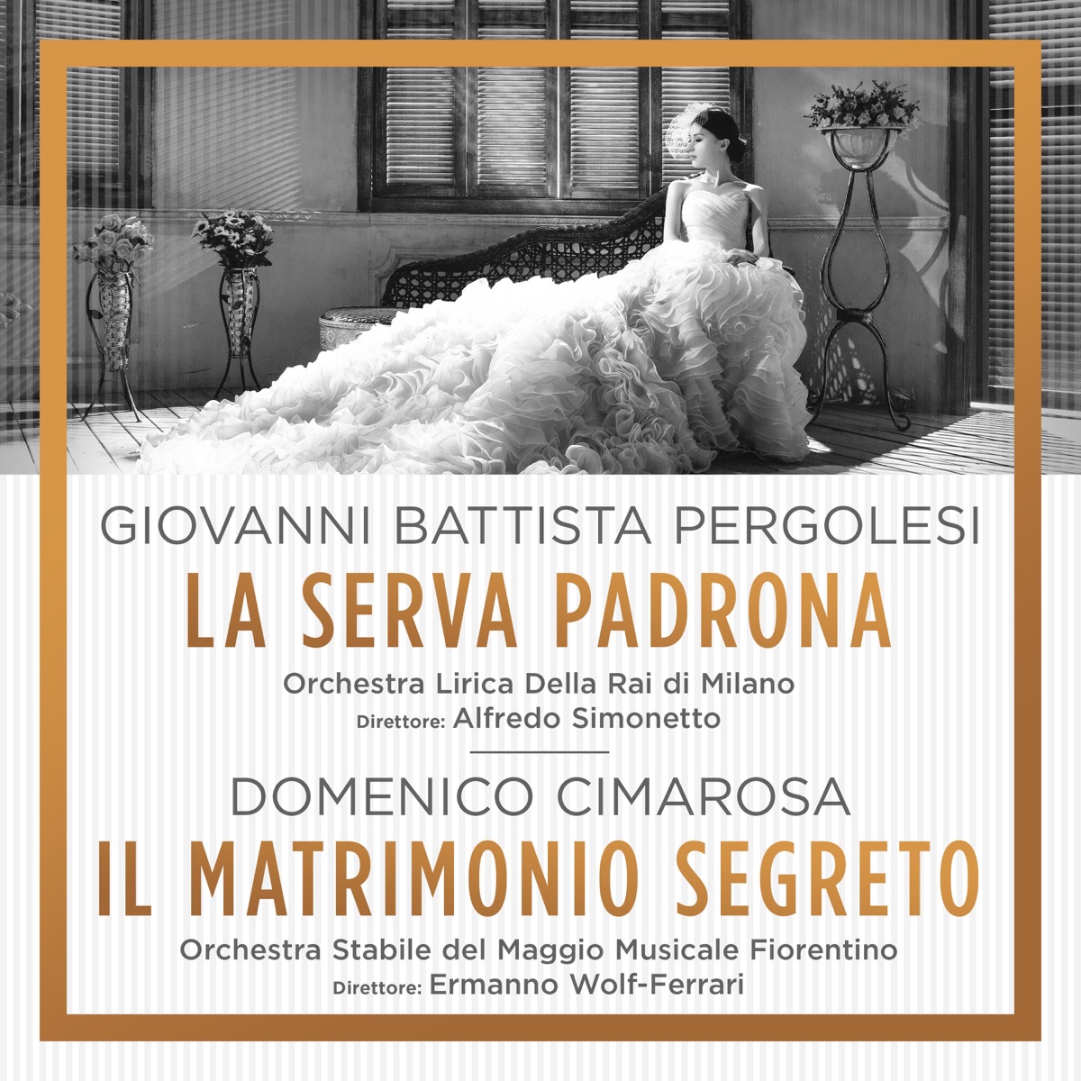 Giovanni Battista Pergolesi: La Serva Padrona - Dominico Cimarosa: Il Matrimonio Segreto (1 Remastered Version) - Single by Orchestra Stabile del Maggio Musicale Fiorentino, Orchestra Lirica Della Rai Di Milano, Sesto Bruscantini, Ornella Rovero, Alda Noni, Giulietta Simionato, Antonio Cassinelli, Cesare Valletti, Ermanno Wolf-Ferrari, Domenico Cimarosa, Alfredo Simonetto & Giovanni Battista Pergolesi album cover