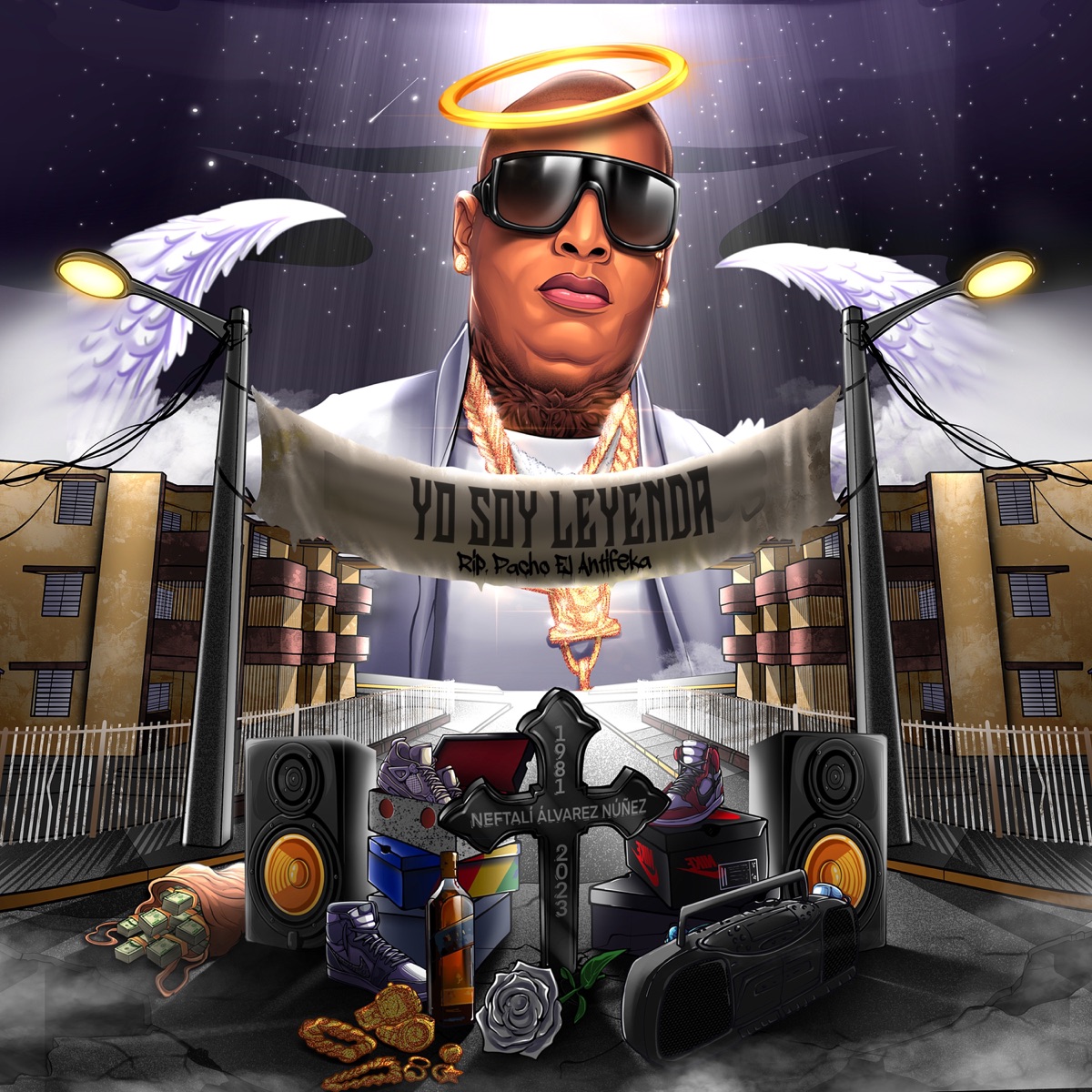 Yo Soy Leyenda (Rip Pacho El Antifeka) [feat. Maradona, Jose El Loco, Towy, MB Alqaeda, Slow Rivera, Lionixx, D-Enyel, Valdo La Eminencia, Blasini, Eix, Conep, Yamil, Letra, D.OZi, La Sista, Osquel, Franco "El Gorila", Jetson "El Super", Endo, Gotay “El Autentiko", Isaac la Voz, Maximus Wel, Baby Johnny, Jon Z, Baby Rasta y Gringo, Benny Benni, Juanka, Cirilo El Sakamostro & Juliito] by Pacho El Antifeka, Ele a el Dominio & Jouseph Yadiel album cover