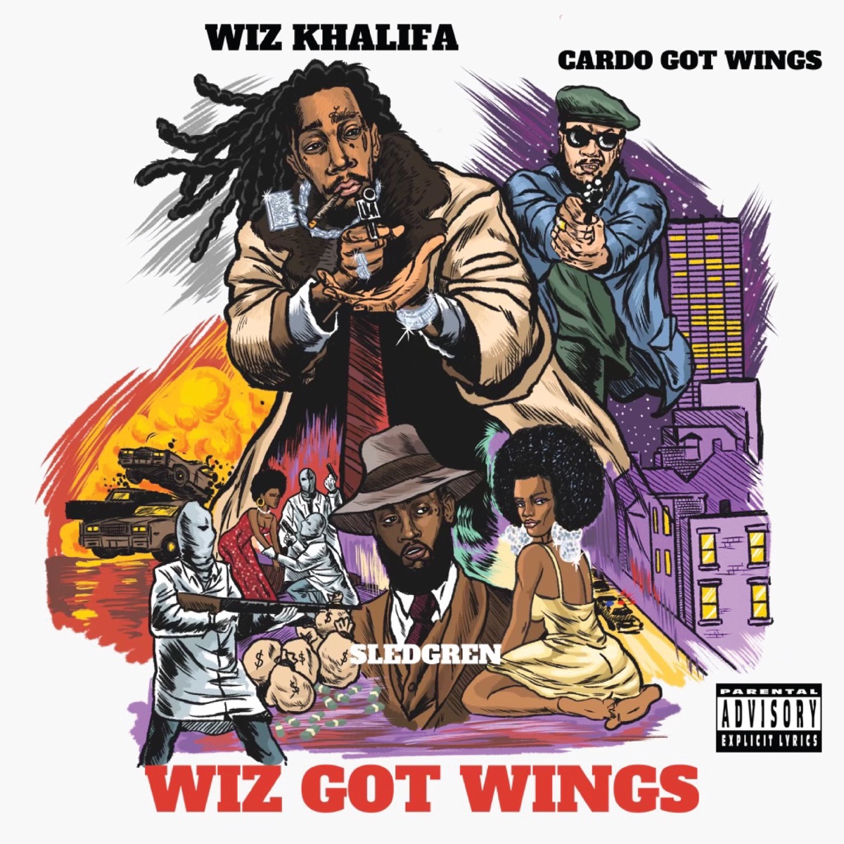 Wiz Got Wings by Wiz Khalifa, Cardo Got Wings & Sledgren album cover