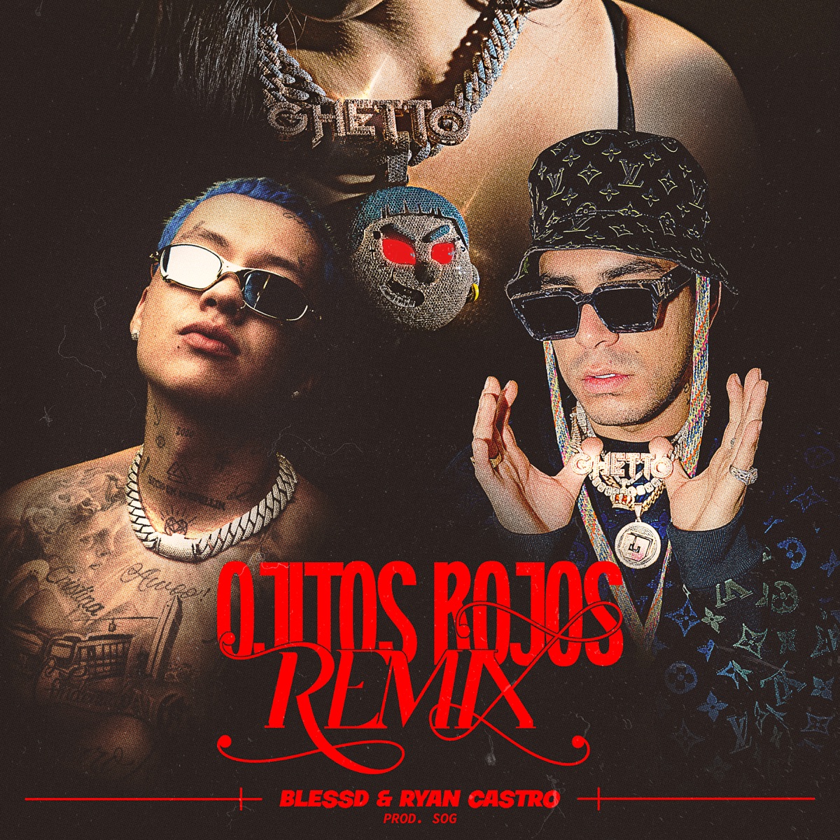Ojitos Rojos (Remix) - Single by Blessd, Ryan Castro & SOG album cover