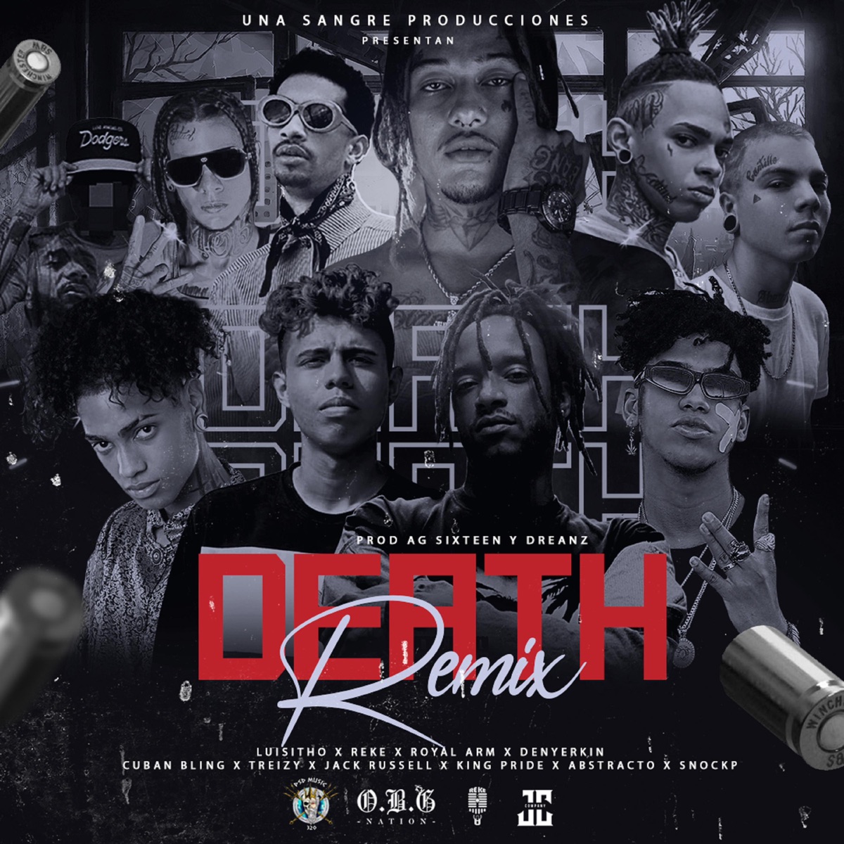 Death (feat. Reke, Cuban Bling, King Pride, Jack Russell, Royal Arm, Treizy, Snockp, Denyerkin & Abstracto) [Remix] - Single by Luisitho album cover