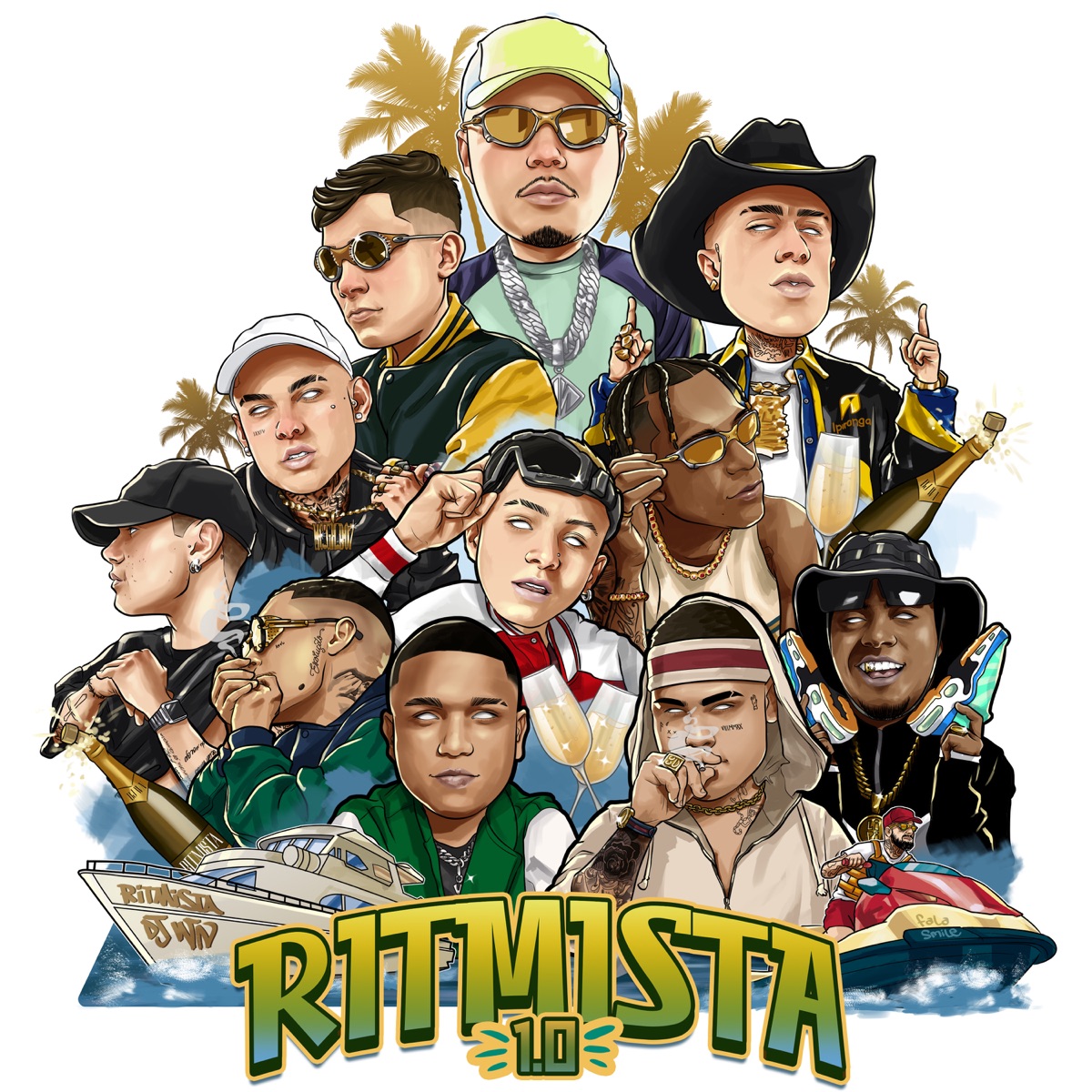 Ritmista 1.0 - EP by DJ WN, Mc Hariel, MC Ryan SP, MC Paulin da Capital, Mc Lipi, MC Vinny, Gabb MC, Mc Kadu, Mc Daniel, MC Gh do 7 & Nog album cover