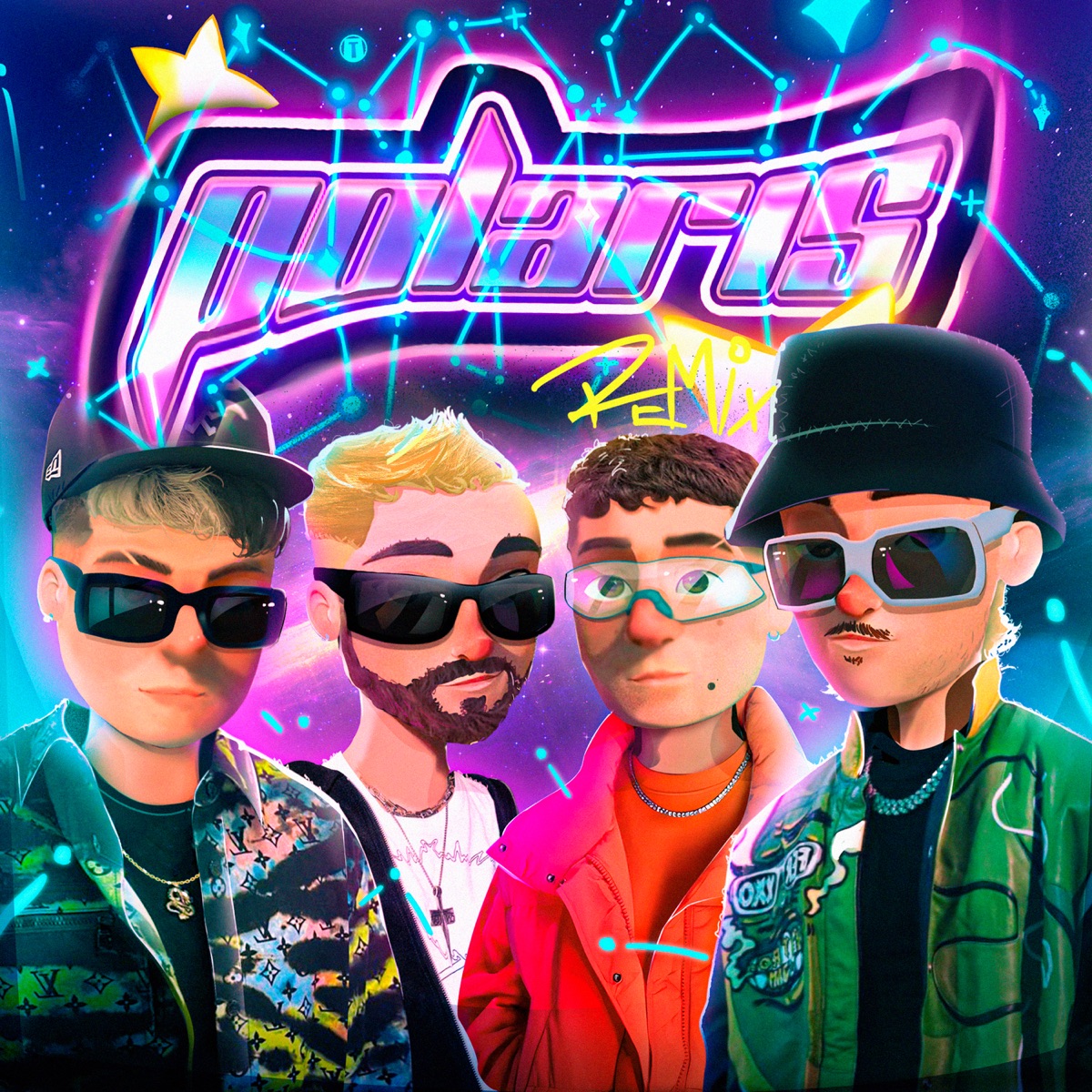 POLARIS (Remix) [feat. Mora] - Single by SAIKO, Feid & Quevedo album cover