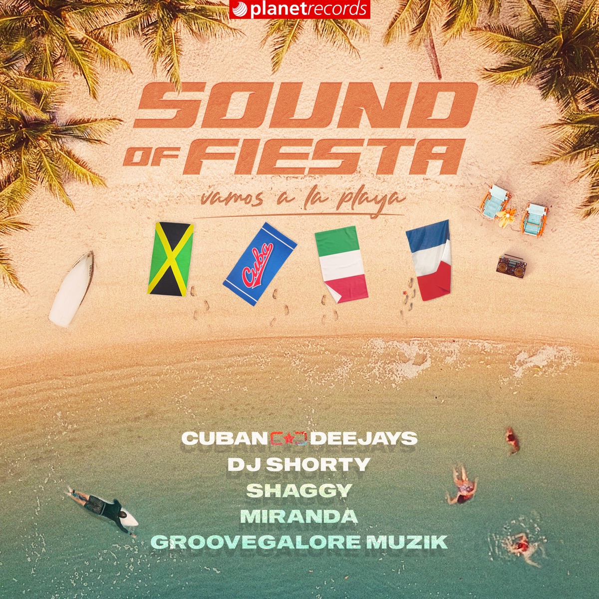 Sound Of Fiesta (Vamos a la Playa) [feat. Shaggy & GrooveGalore Muzik] - Single by Cuban Deejay$, DJ Shorty & Miranda album cover