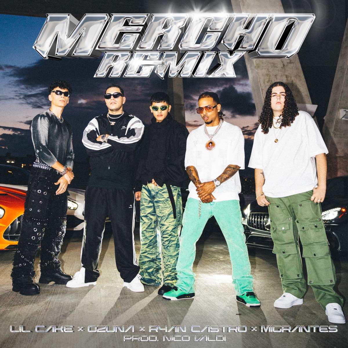 MERCHO REMIX (feat. Migrantes & Nico Valdi) - Single by LiL CaKe, Ozuna & Ryan Castro album cover