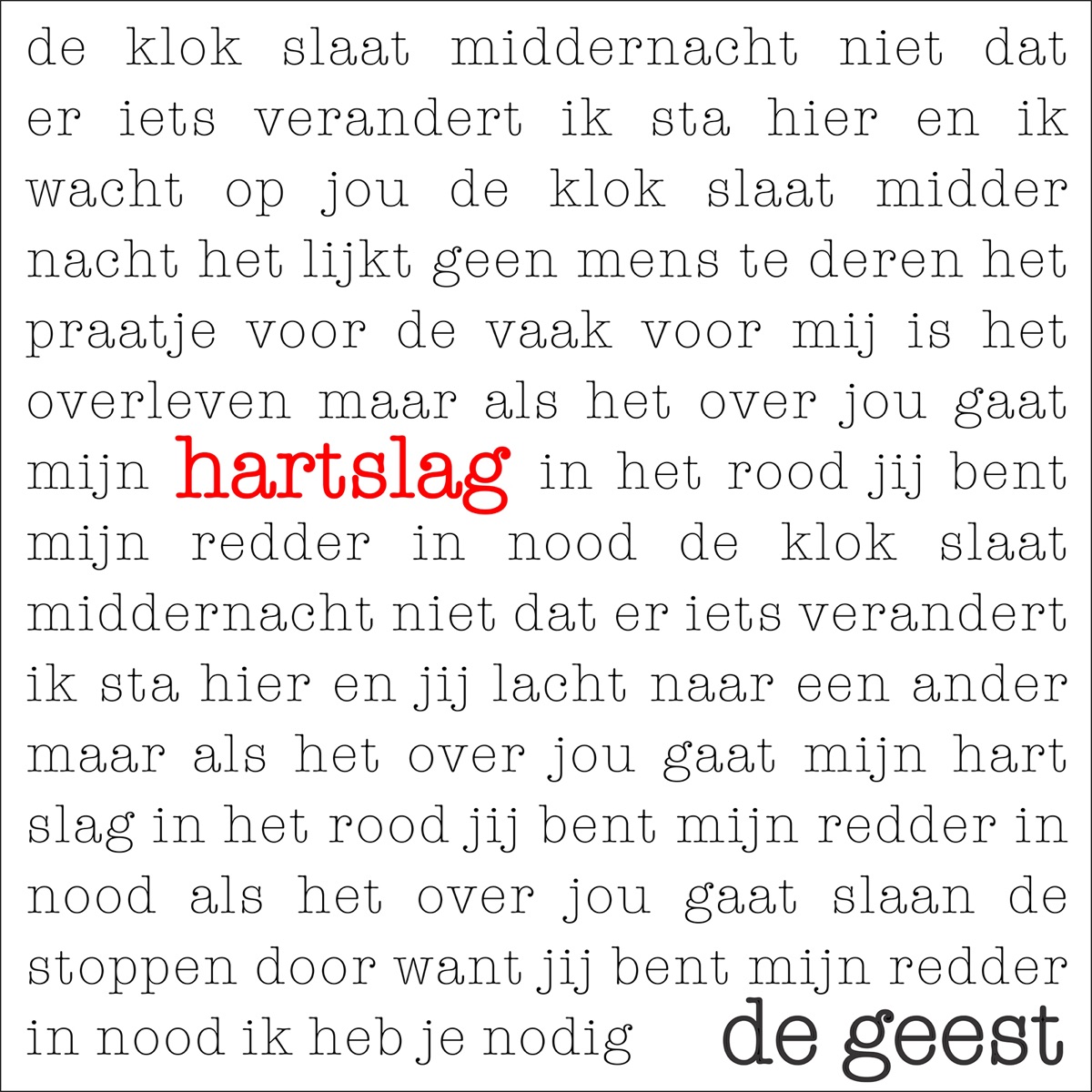 Hartslag - Single by De Geest album cover