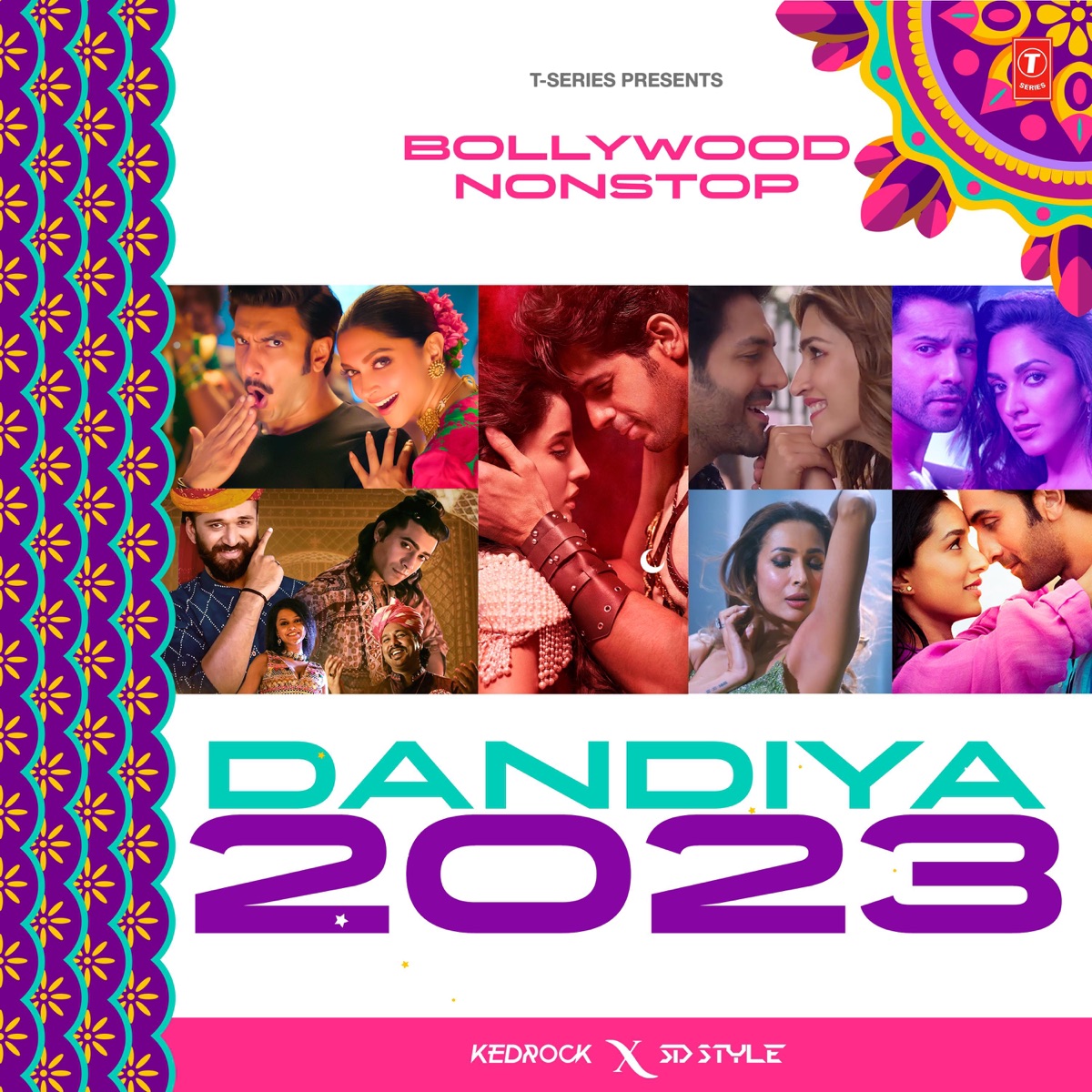 Bollywood Nonstop Dandiya 2023 Remix - EP by Jubin Nautiyal, Guru Randhawa, Ankit Tiwari, Yo Yo Honey Singh, Amar Jalal, Arijit Singh, Zahrah S Khan, Sunidhi Chauhan, Kanishk Seth, Yohani, Nakash Aziz, Asees Kaur, Payal Dev, Parampara Tandon, Armaan Malik, IP Singh, Charan, Altamash Faridi, Nikhita Gandhi & Shashwat Singh album cover