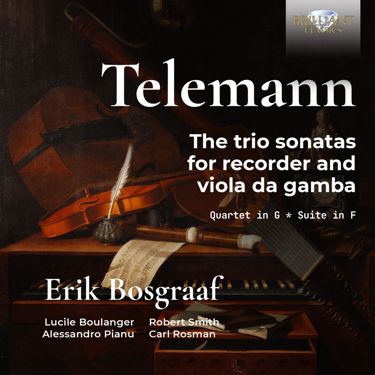Telemann: Trio Sonatas for Recorder and Viola da Gamba by Erik Bosgraaf, Lucile Boulanger, Robert Smith & Àlessandro Pianu album cover