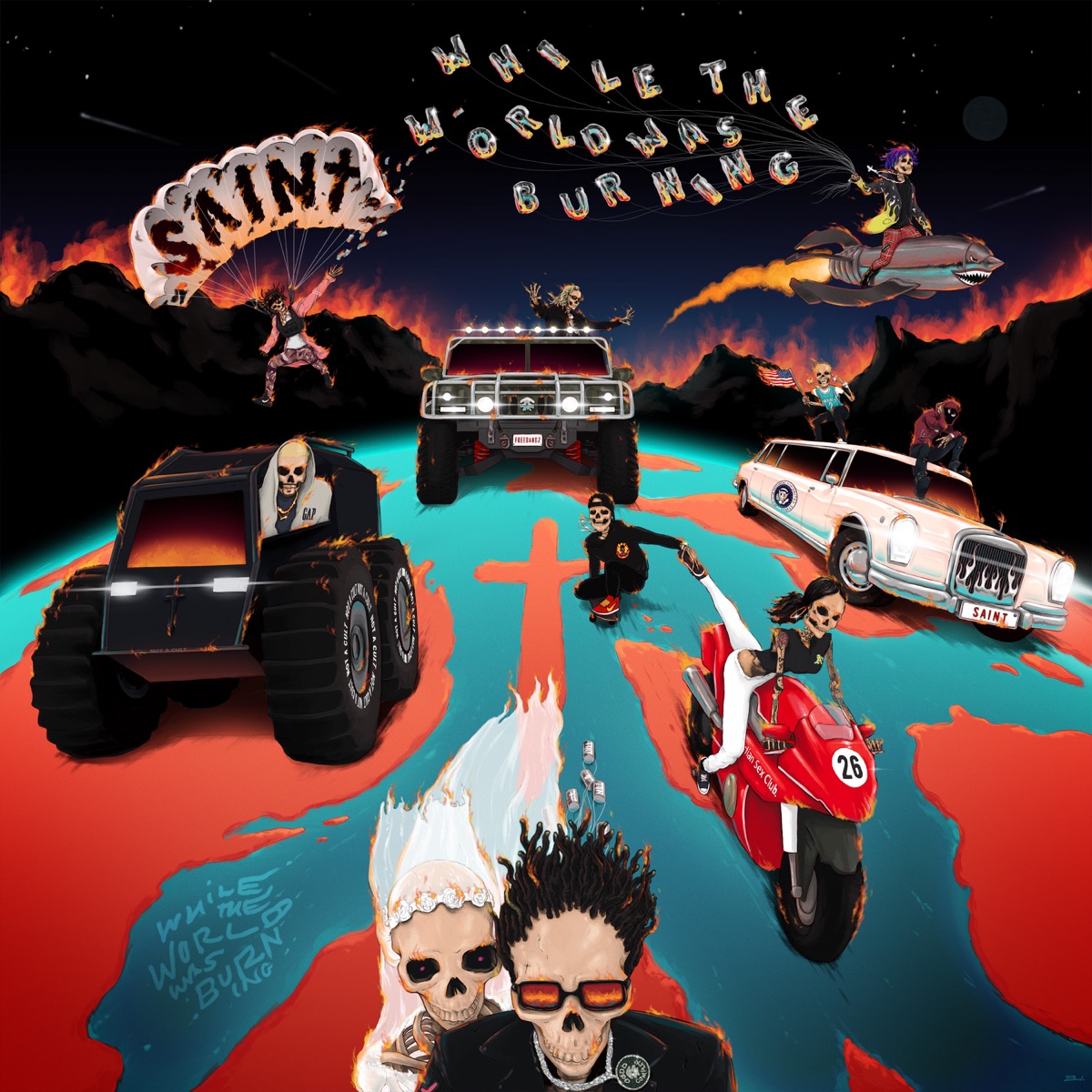 While The World Was Burning by SAINt JHN album cover