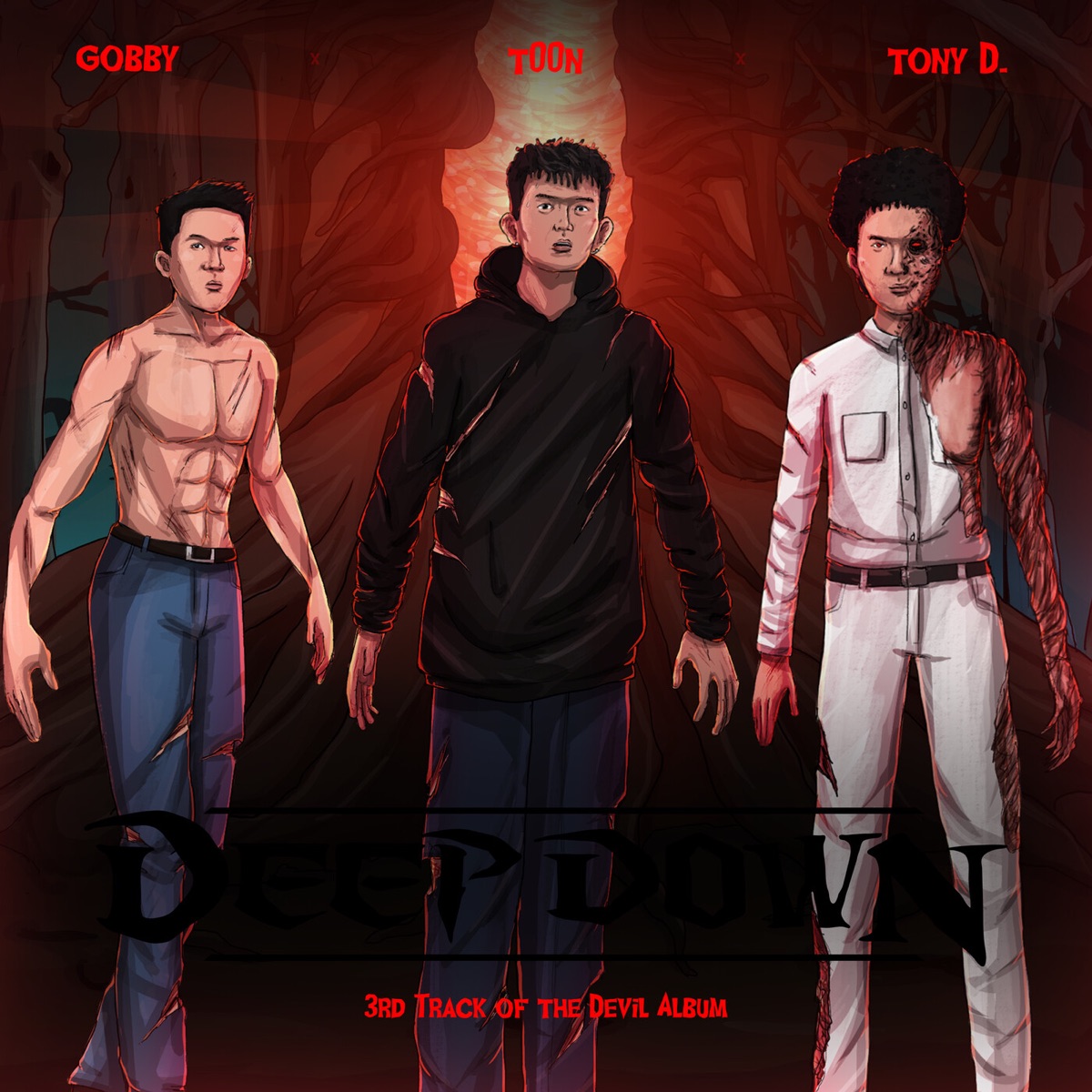 Deep Down - Single by T00n, Gobby & Tony D. album cover