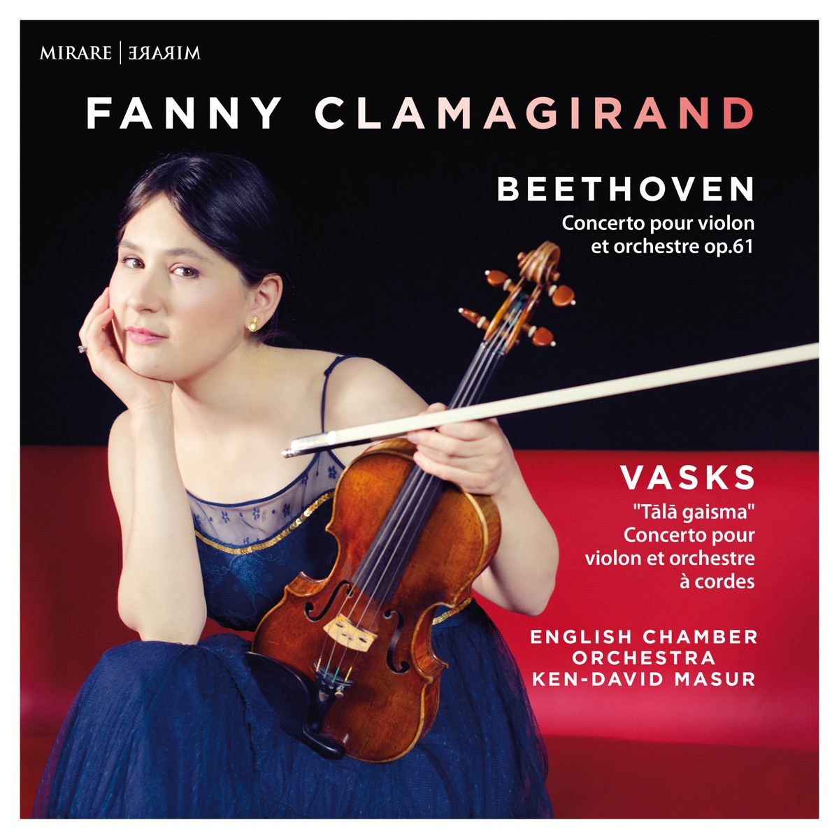 Beethoven, Vasks by Fanny Clamagirand, English Chamber Orchestra & Ken David Masur album cover
