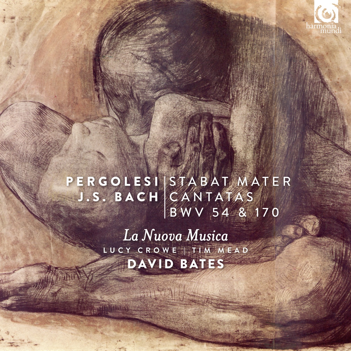 Pergolesi: Stabat Mater / Bach: Cantatas Nos. 54 & 170 by David Bates, La Nuova Musica, Tim Mead & Lucy Crowe album cover