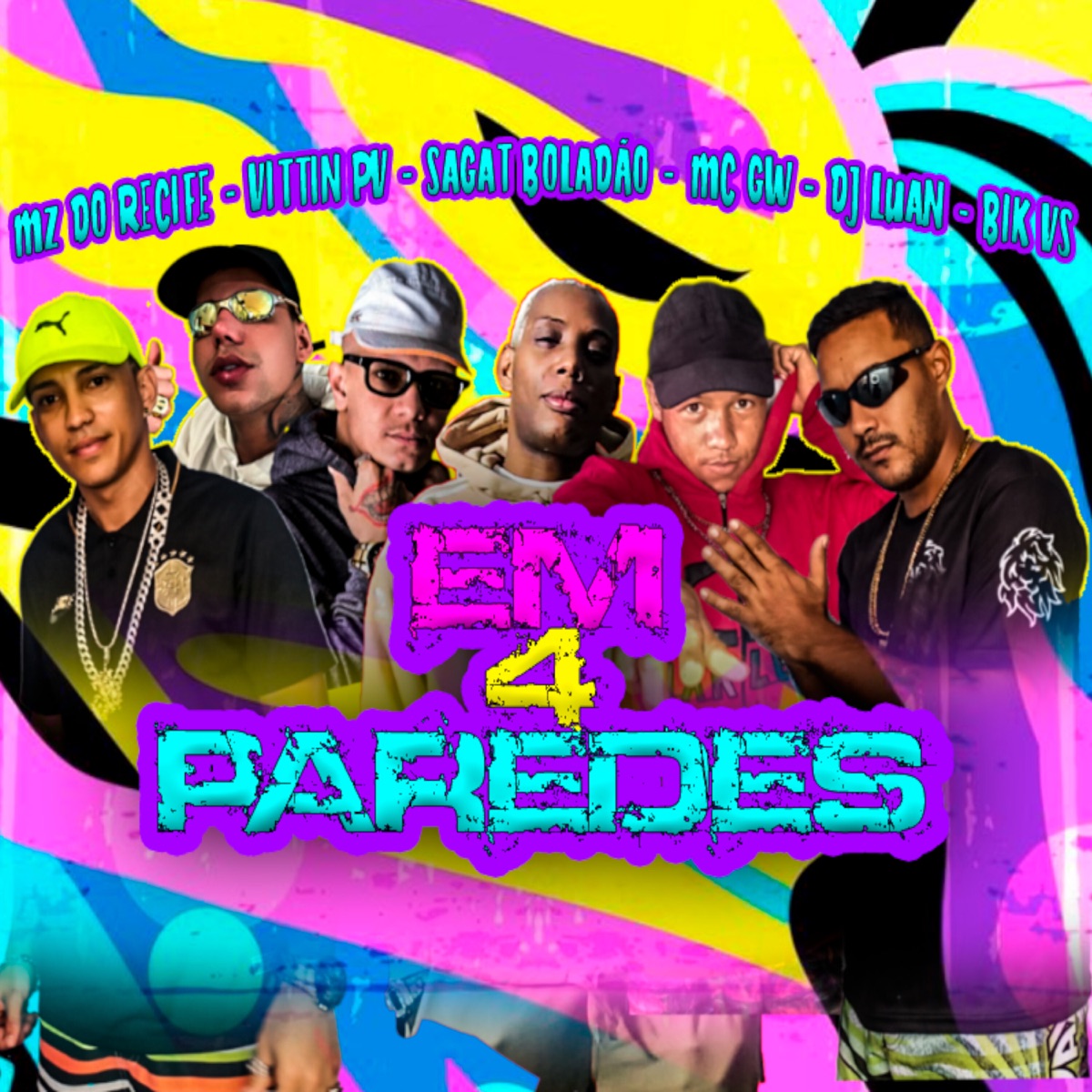 Em 4 Paredes (feat. MC GW, Mc Vittin PV & DJ Luan) - Single by Sagat Boladão, Bik Vs & Mz do Recife album cover