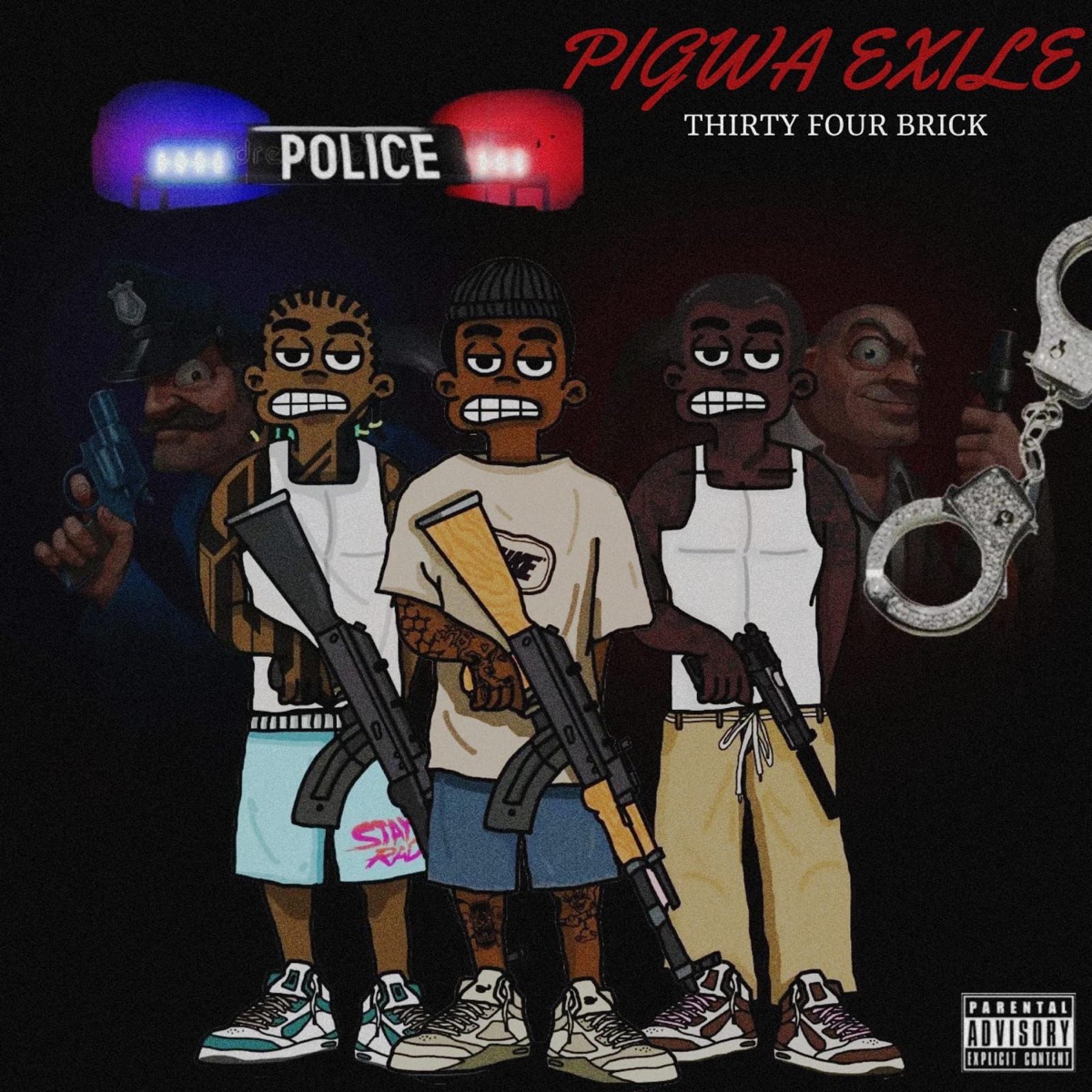 Pigwa exile (feat. Unclean, Mauru Gwash & JayLo) - Single by Thirtyfourbrick album cover