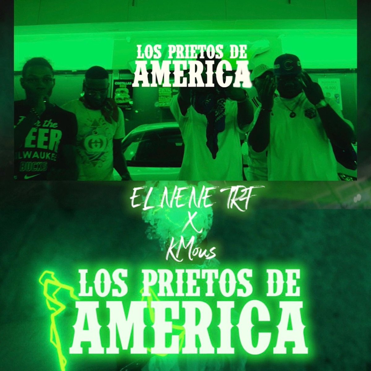 LOS PRIETOS DE AMERICA (feat. KMOUS) - Single by El Nene TRF album cover