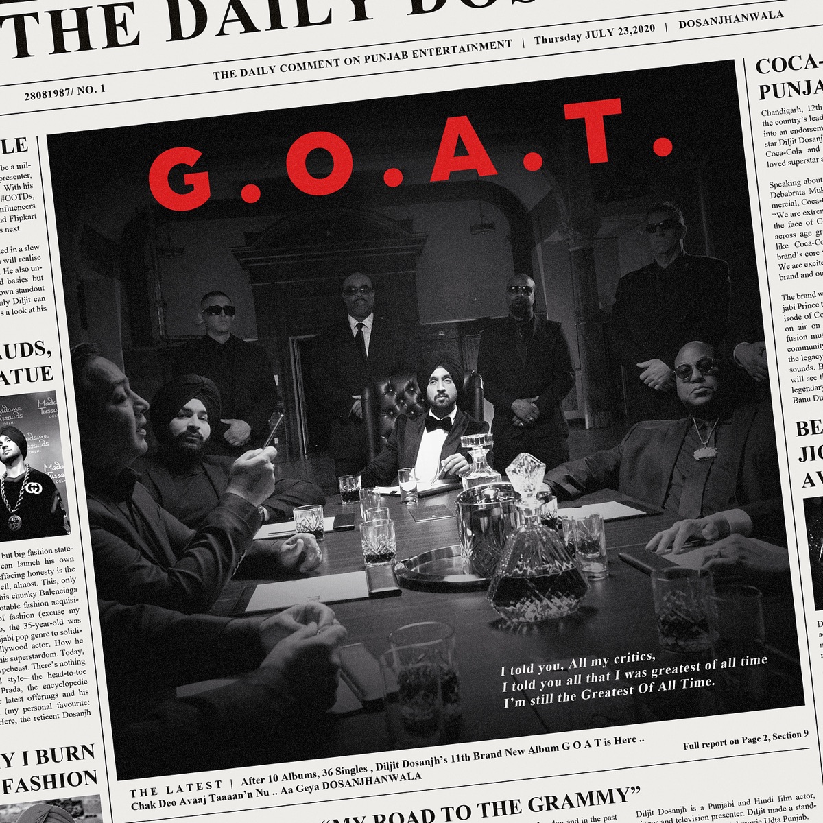 G.O.A.T. by Diljit Dosanjh album cover