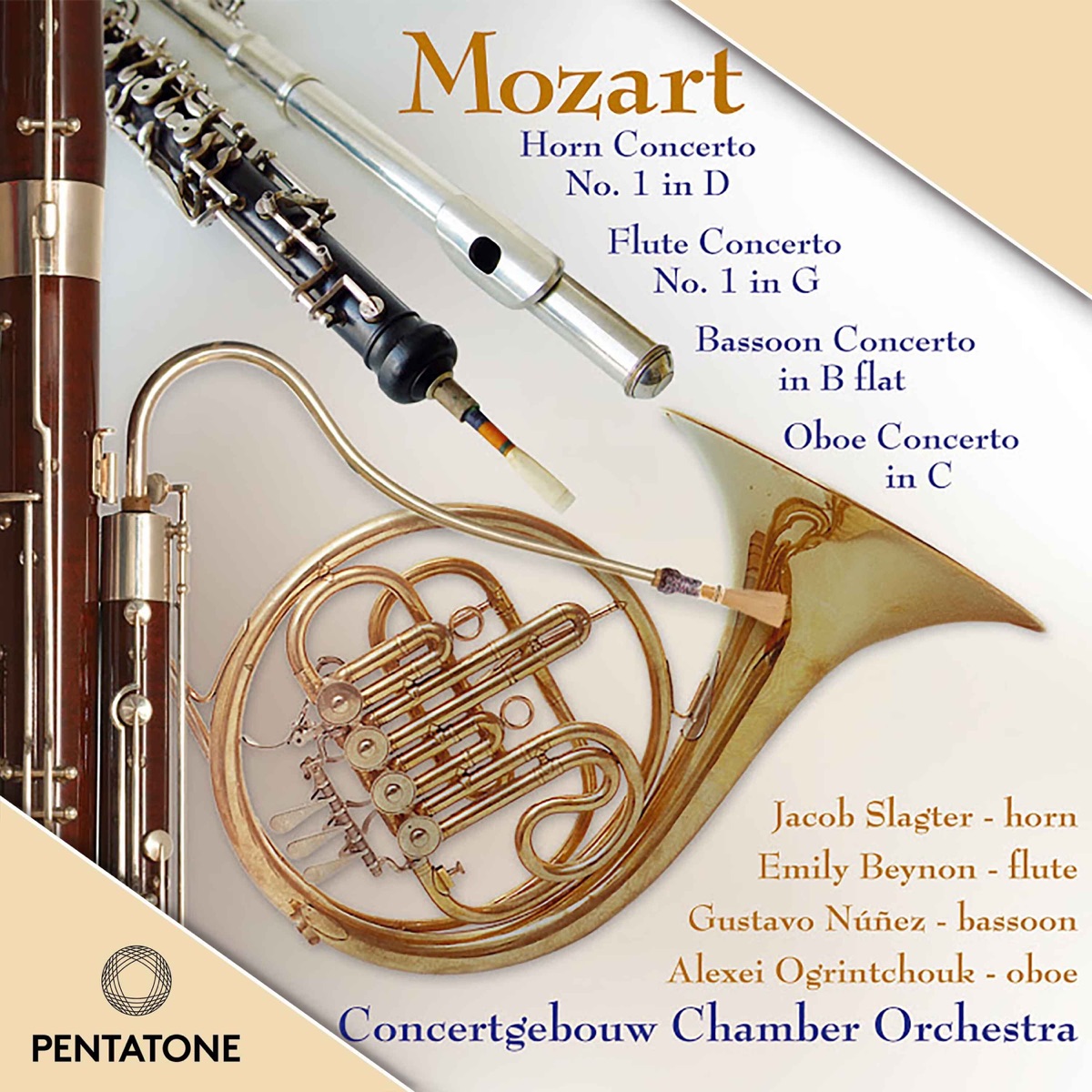 Mozart: Wind Concertos by Concertgebouw Chamber Orchestra, Henk Rubingh, Jacob Slagter, Emily Beynon, Gustavo Núñez & Alexei Ogrintchouk album cover