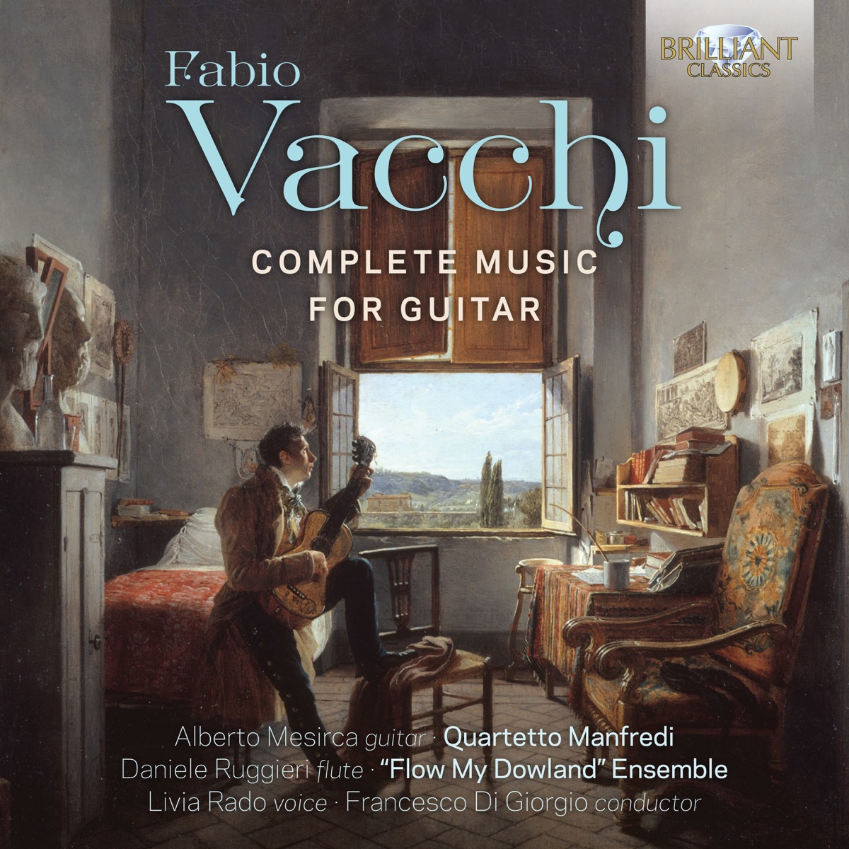 Vacchi: Complete Music for Guitar by Alberto Mesirca, Quartetto Manfredi, Daniele Ruggieri, "Flow My Dowland" Ensemble, Livia Rado & Francesco Di Giorgio album cover