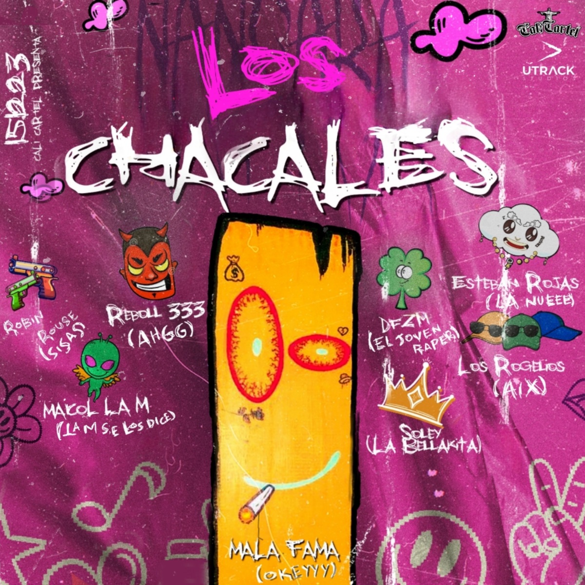 Los Chacales (feat. Soley, DFZM, Los Rogelios, Robin Rouse, Maicol La M, FineSound Music & Mauro Dembow) - Single by ElMalaFama, Reboll333 & Esteban Rojas album cover