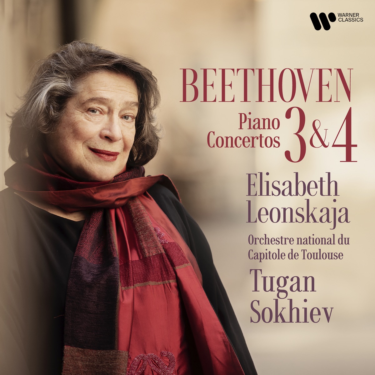 Beethoven: Piano Concertos Nos. 3 & 4 by Tugan Sokhiev, Orchestre National du Capitole de Toulouse & Elisabeth Leonskaja album cover