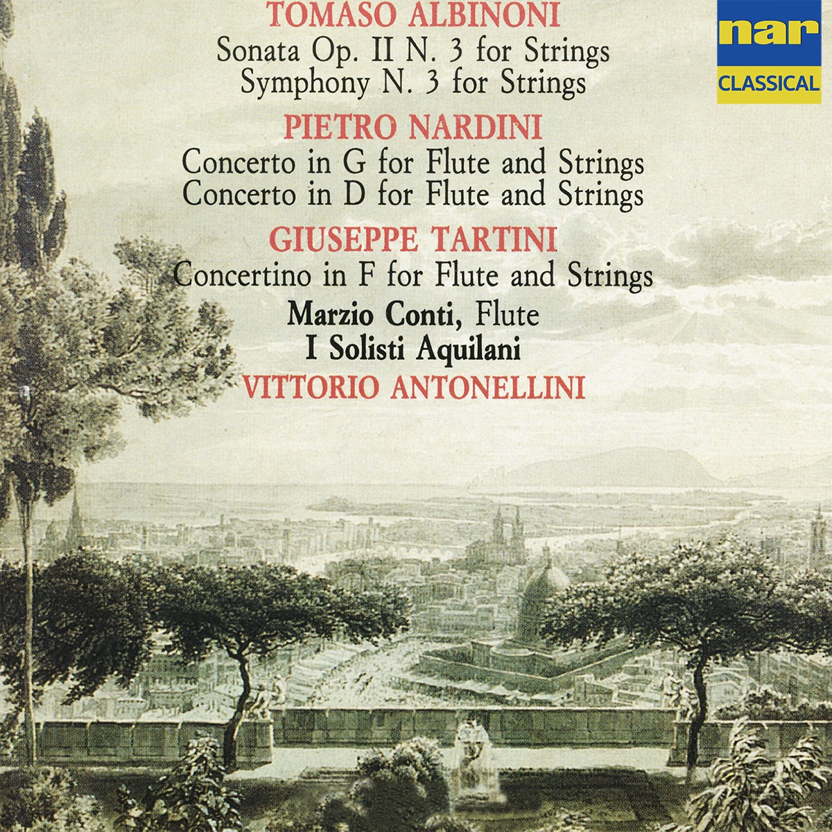 Tartini, Albinoni, Nardini: Flute Concertos by Vittorio Antonellini & I Solisti Aquilani album cover