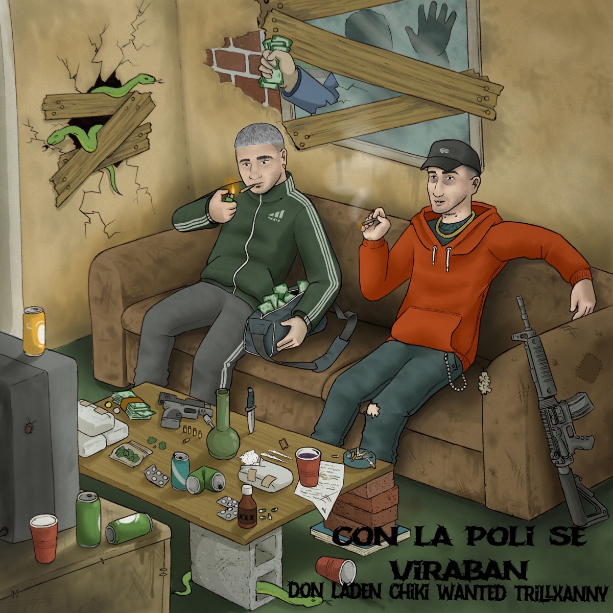 CON LA POLI SE VIRABAN - Single by Don Laden, Chiki Wanted & Trill Xanny album cover