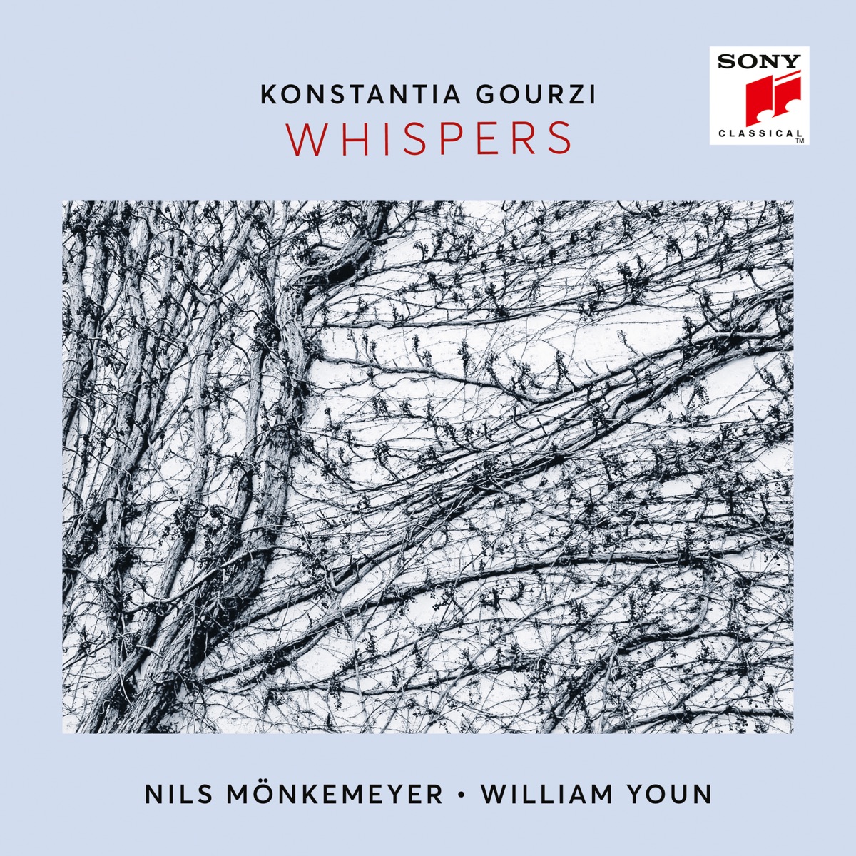 Konstantia Gourzi: Whispers by Nils Mönkemeyer & William Youn album cover