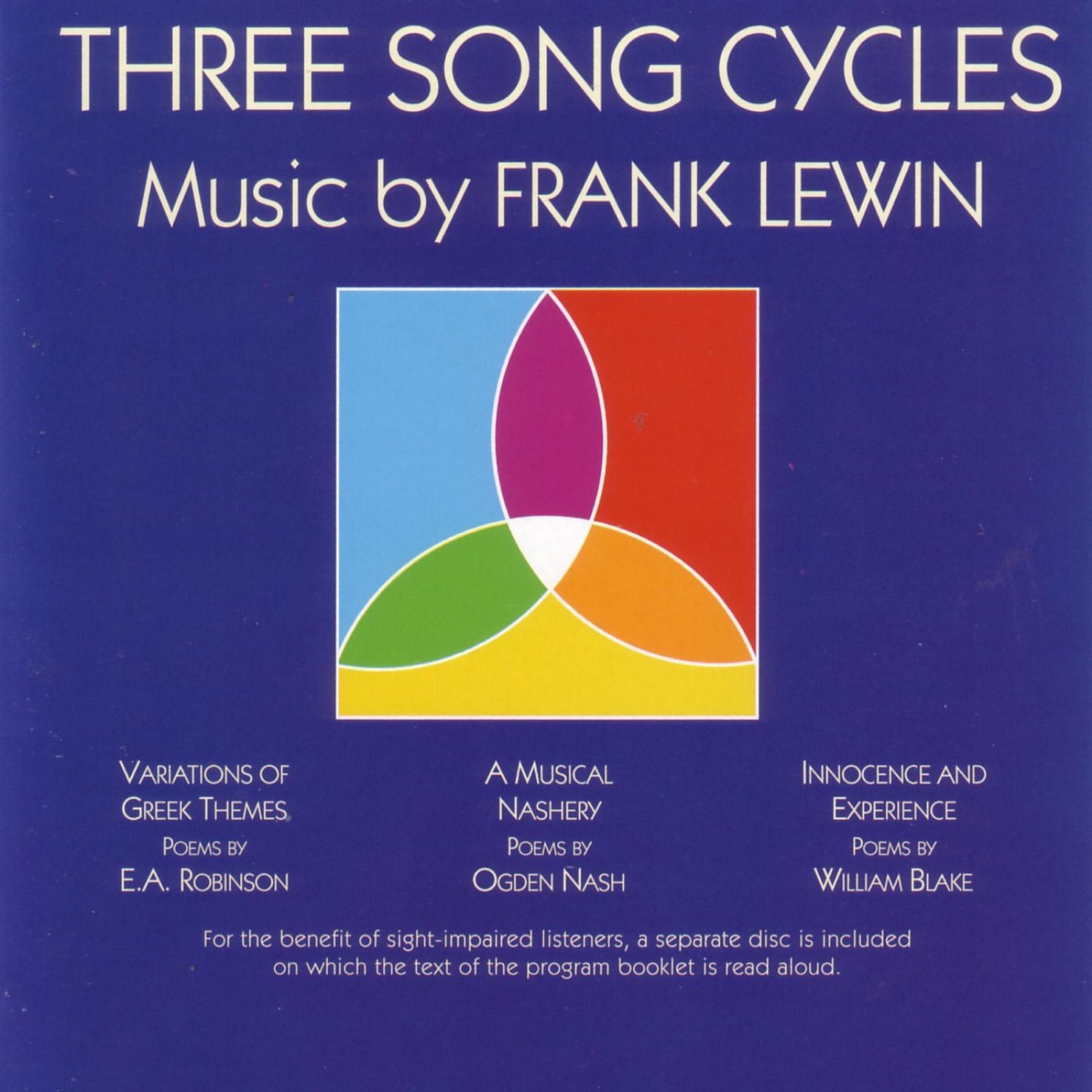 Three Song Cycles by Elaine Valby, Jayn Rosenfeld, Judith Nicosia, Susan Davenny Wyner & Yehudi Wyner album cover