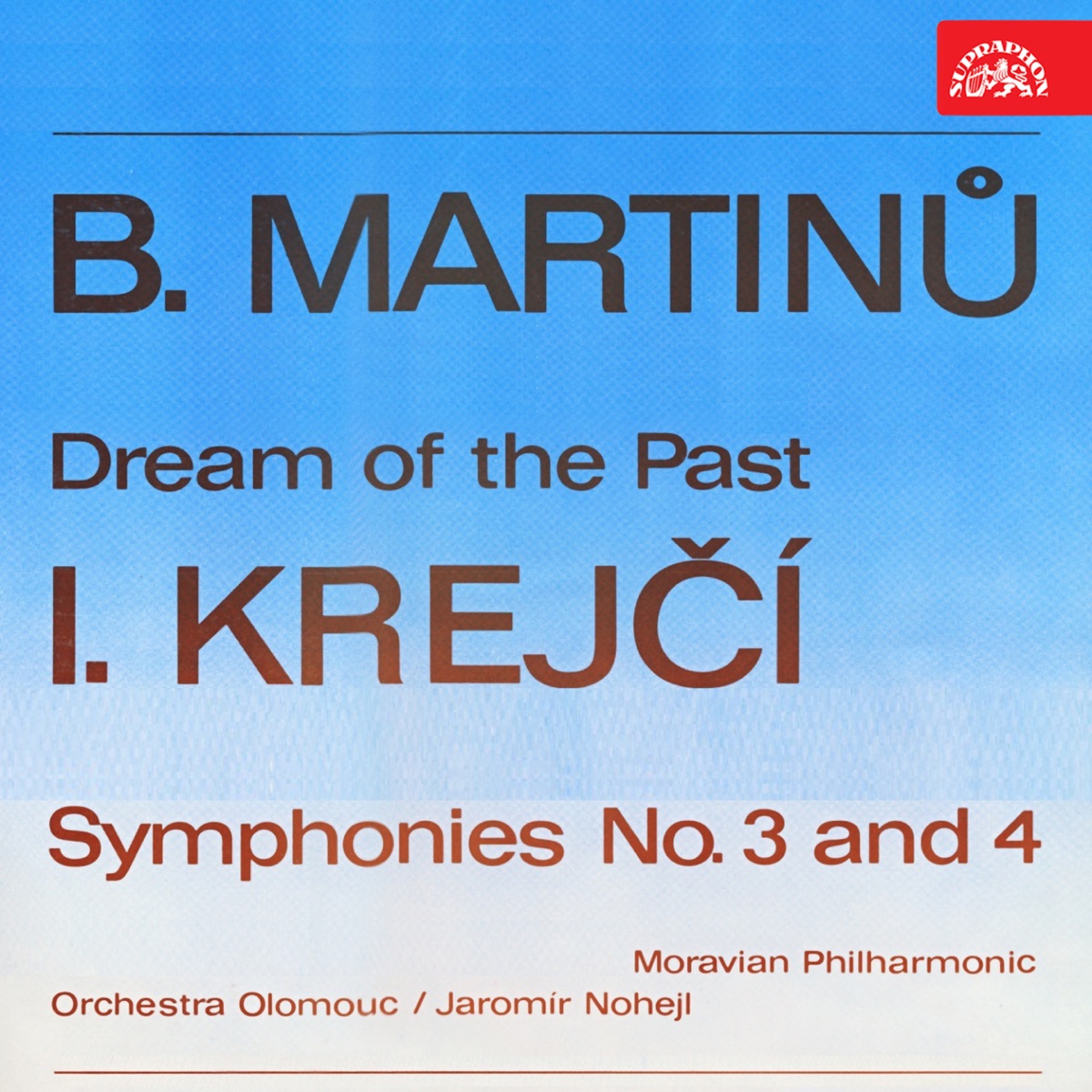 B. Martinů: Dream of the Past – I. Krejčí: Symphonies No. 3 and 4 by Jaromír Nohejl & Moravian Philharmonic Orchestra Olomouc album cover