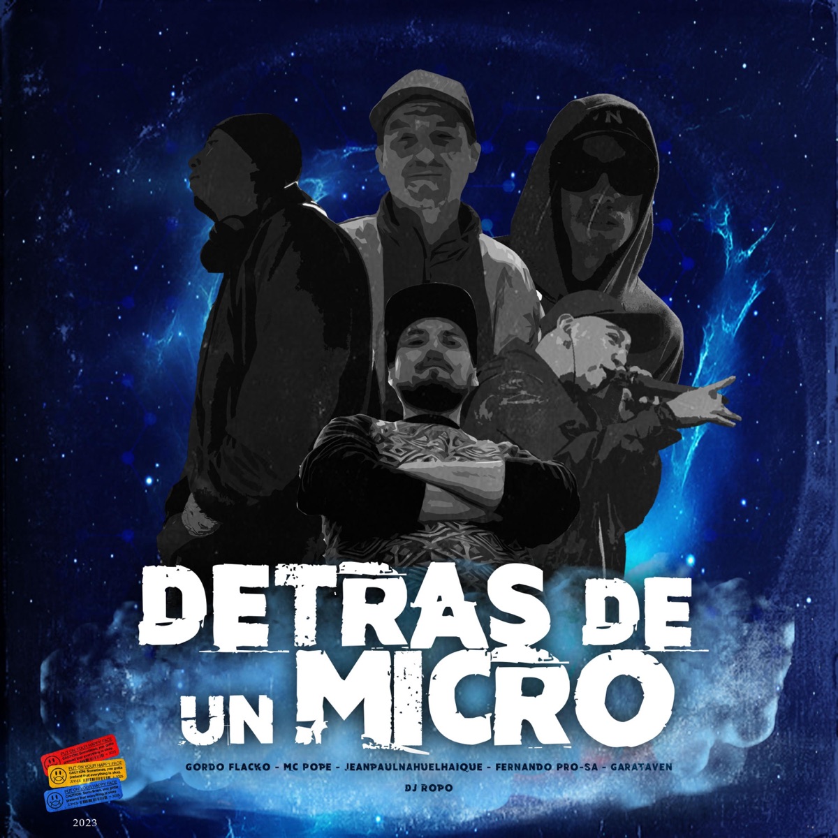 Detrás de un micro (feat. Dj Ropo, Jeanpaulnahuelhuaique, Garataven, Fernando Pro-sa & BigFootBeats) - Single by El Gordo Flacko album cover