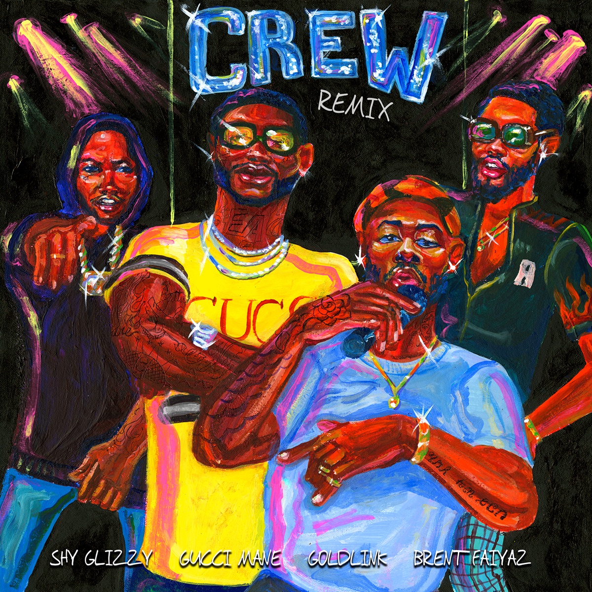 Crew (Remix) [feat. Gucci Mane, Brent Faiyaz & Shy Glizzy] - Single by GoldLink album cover