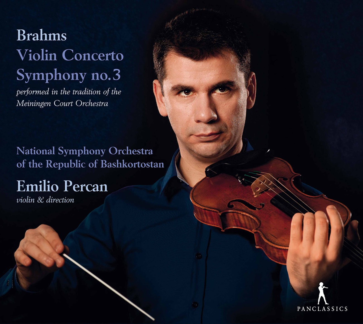 Brahms: Violin Concerto in D Major, Op. 77 & Symphony No. 3 in F Major, Op. 90 by Emilio Percan & National Symphony Orchestra of the Republic of Bashkortostan album cover