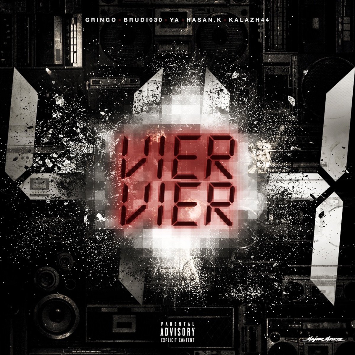 Vier Vier (feat. Hasan.K, Brudi030, YA & Kalazh44) - Single by GRiNGO album cover