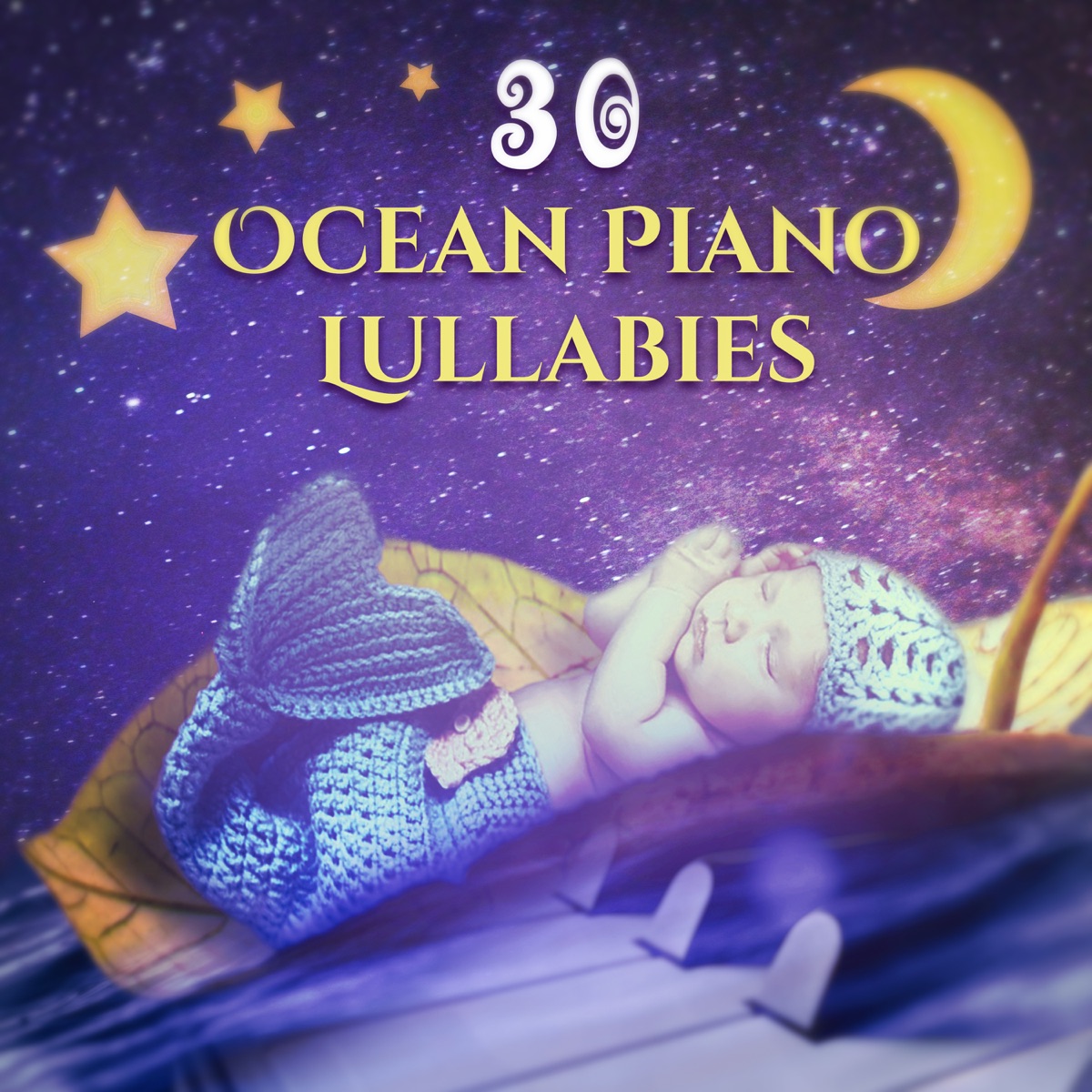 Ocean Piano Lullabies: 30 The Most Relaxing Sounds for Baby Nap Time, Soothing Songs for Trouble Sleeping for Newborn, Nursery Rhythms for Sleep Deeply by Calming Water Consort & Baby Sleep Lullaby Academy album cover