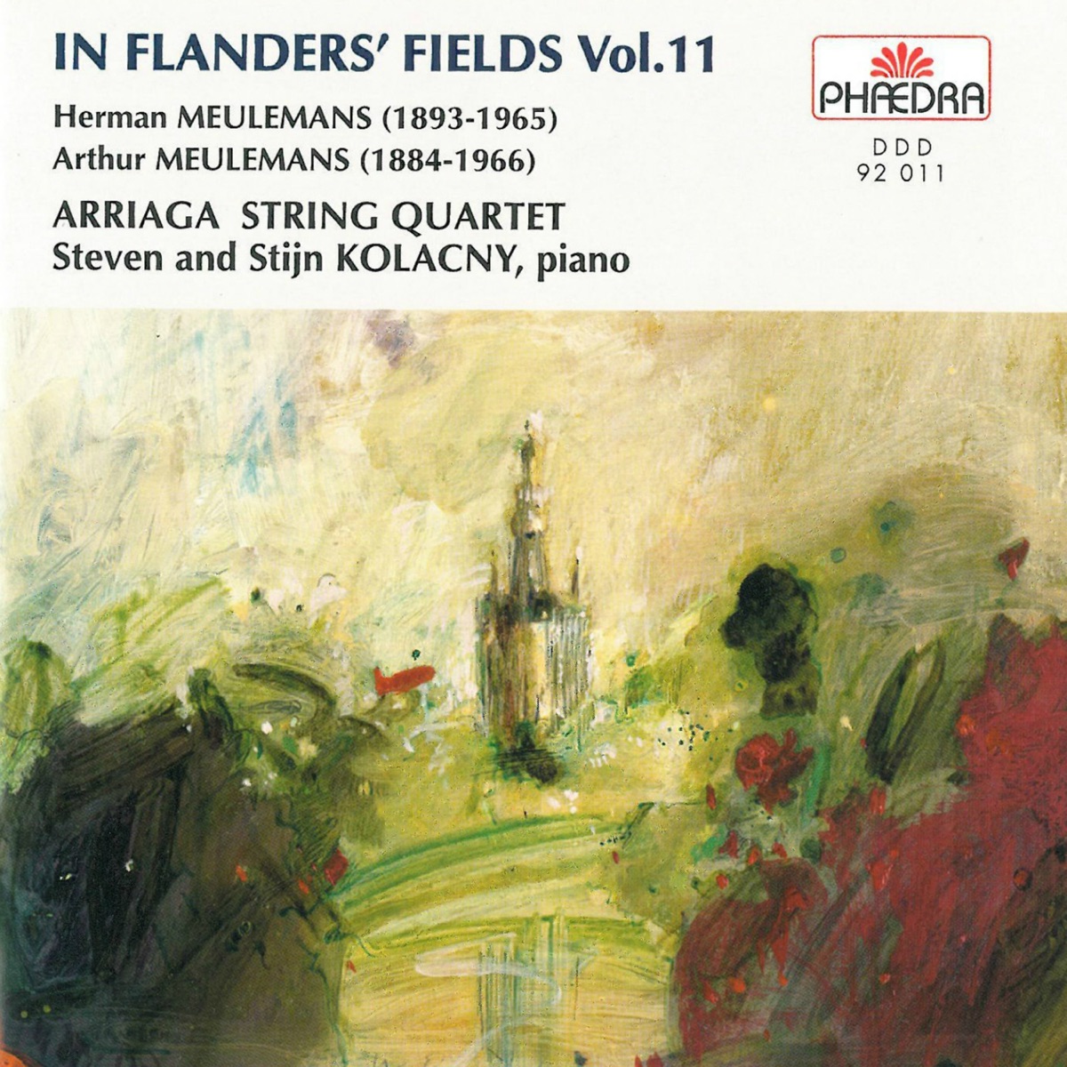 In Flanders' Fields Vol. 11: Music of the Brothers Herman and Arthur Meulemans by Steven Kolacny, Stijn Kolacny & Arriaga String Quartet album cover