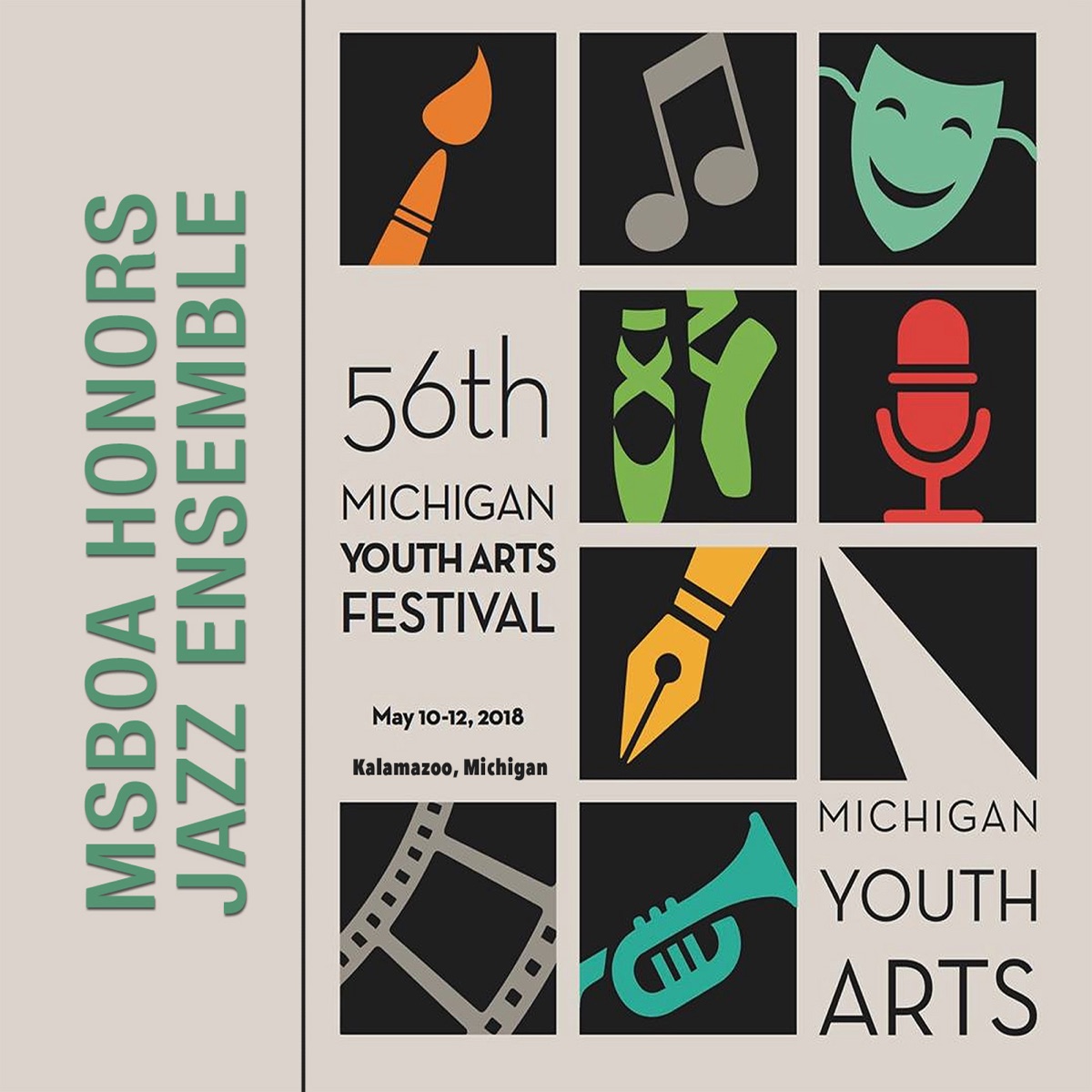 Michigan Youth Arts Festival 2018 Honors Jazz Ensemble (Live) - EP by MSBOA Honors Jazz Ensemble & Kris Johnson album cover