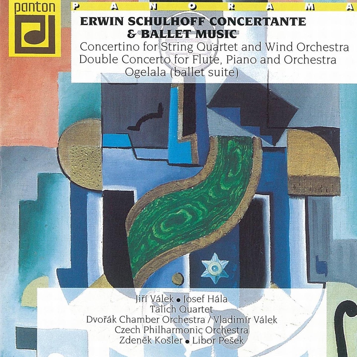 Schulhoff: Concertante and Ballet Music by Jiří Válek, Josef Hála, Zdeněk Košler, Vladimír Válek, Libor Pešek, Czech Philharmonic, Talich Quartet & Dvorak Chamber Orchestra album cover