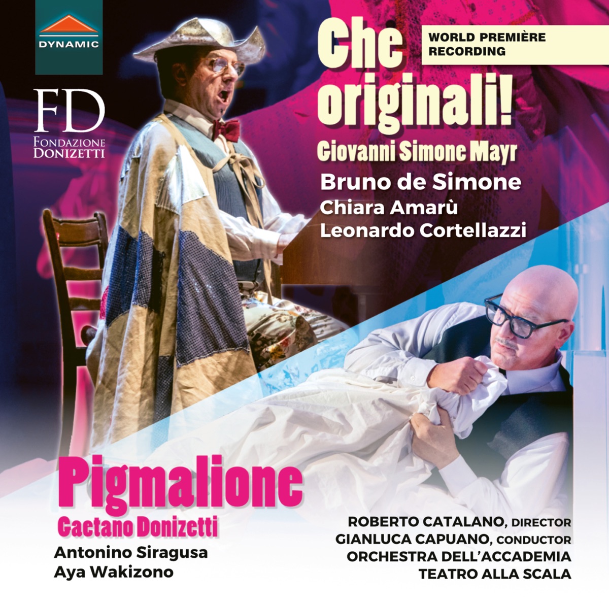 Donizetti: Pigmalione - Mayr: Che originali! (Live) by Bruno De Simone, Chiara Amarù, Leonardo Cortellazzi, Orchestra dell'Accademia Teatro alla Scala & Gianluca Capuano album cover