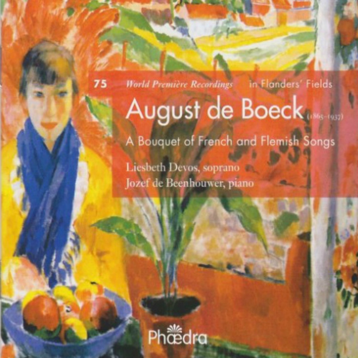 In Flanders' Fields, Vol. 75: August De Boeck "A Bouquet of French and Flemish Songs" by Liesbeth Devos & Jozef De Beenhouwer album cover