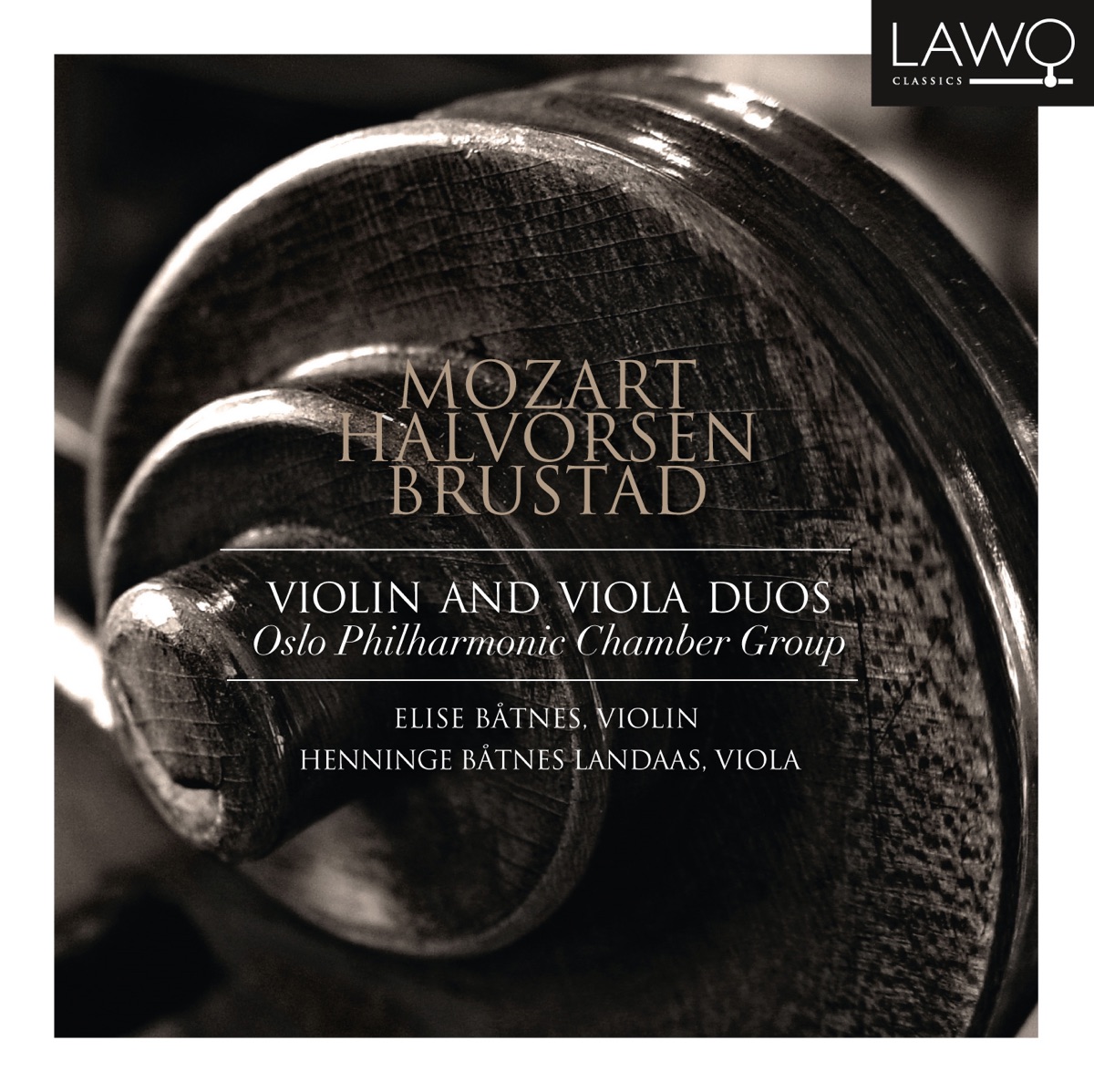 Mozart - Halvorsen - Brustad , Violin and Viola Duos by Elise Båtnes, Henninge Landaas & Oslo Philharmonic Chamber Group album cover