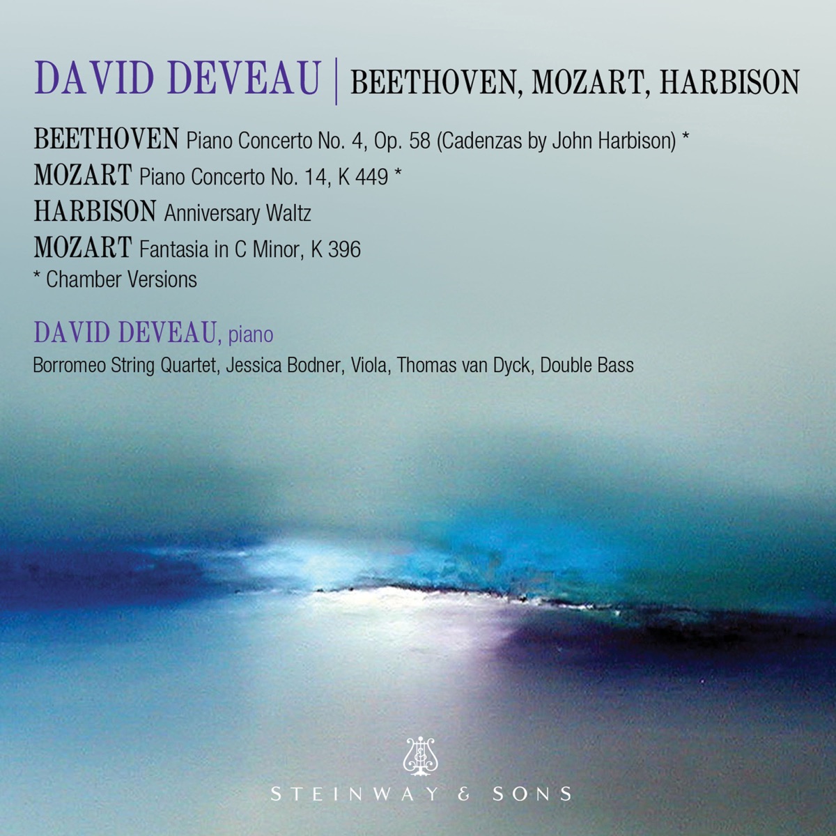 Mozart, Beethoven & Harbison: Works Featuring Piano by David Deveau & Borromeo String Quartet album cover