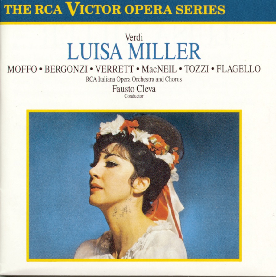 Verdi: Luisa Miller by Anna Moffo, Giorgio Tozzi, RCA Italiana Opera Orchestra, Shirley Verrett, Fausto Cleva, Carlo Bergonzi, RCA Italiana Opera Chorus, Cornell MacNeil & Ezio Flagello album cover
