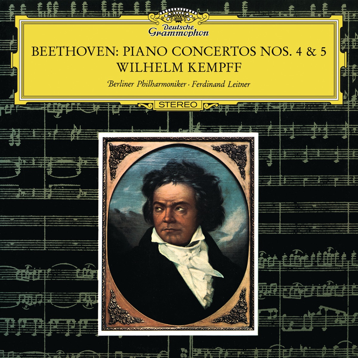 Beethoven: Piano Concertos No. 4 & No. 5 "Emperor" by Wilhelm Kempff, Berlin Philharmonic & Ferdinand Leitner album cover