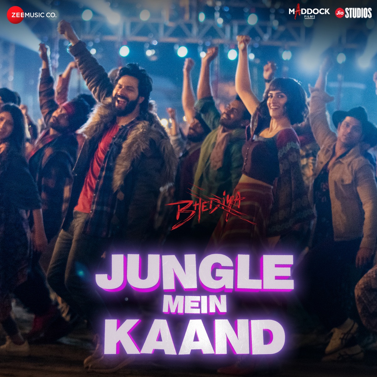 Jungle Mein Kaand (From "Bhediya") - Single by Vishal Dadlani, Sukhwinder Singh, Siddharth Basrur, Sachin-Jigar & Amitabh Bhattacharya album cover