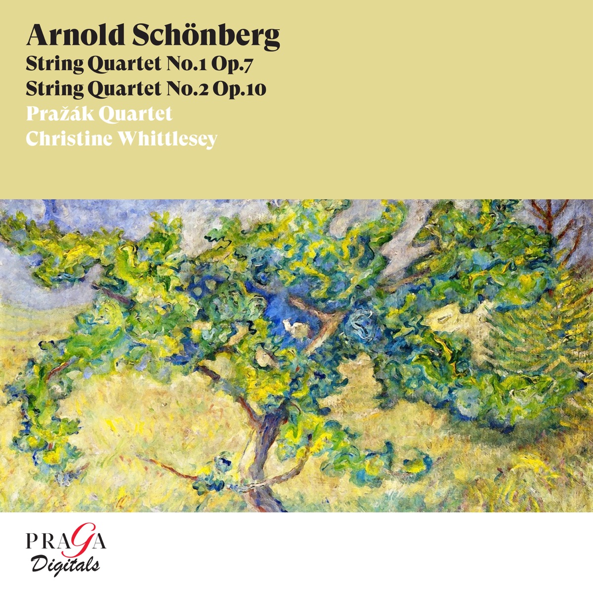 Arnold Schönberg: String Quartets Nos. 1 & 2 by Pražák Quartet & Christine Whittlesey album cover