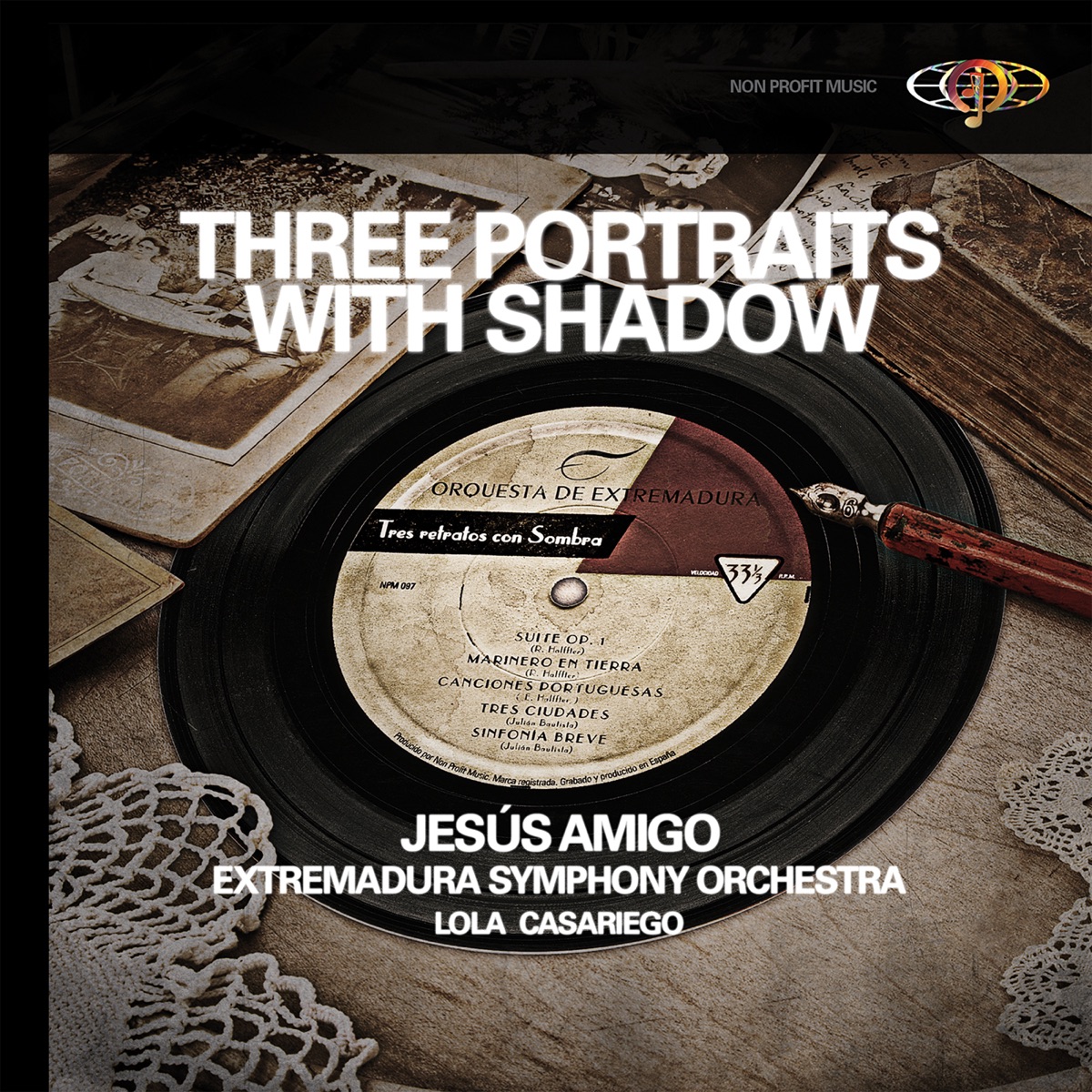 Three Portraits with Shadow by Lola Casariego, Extremadura Symphony Orchestra & Jesus Amigo album cover