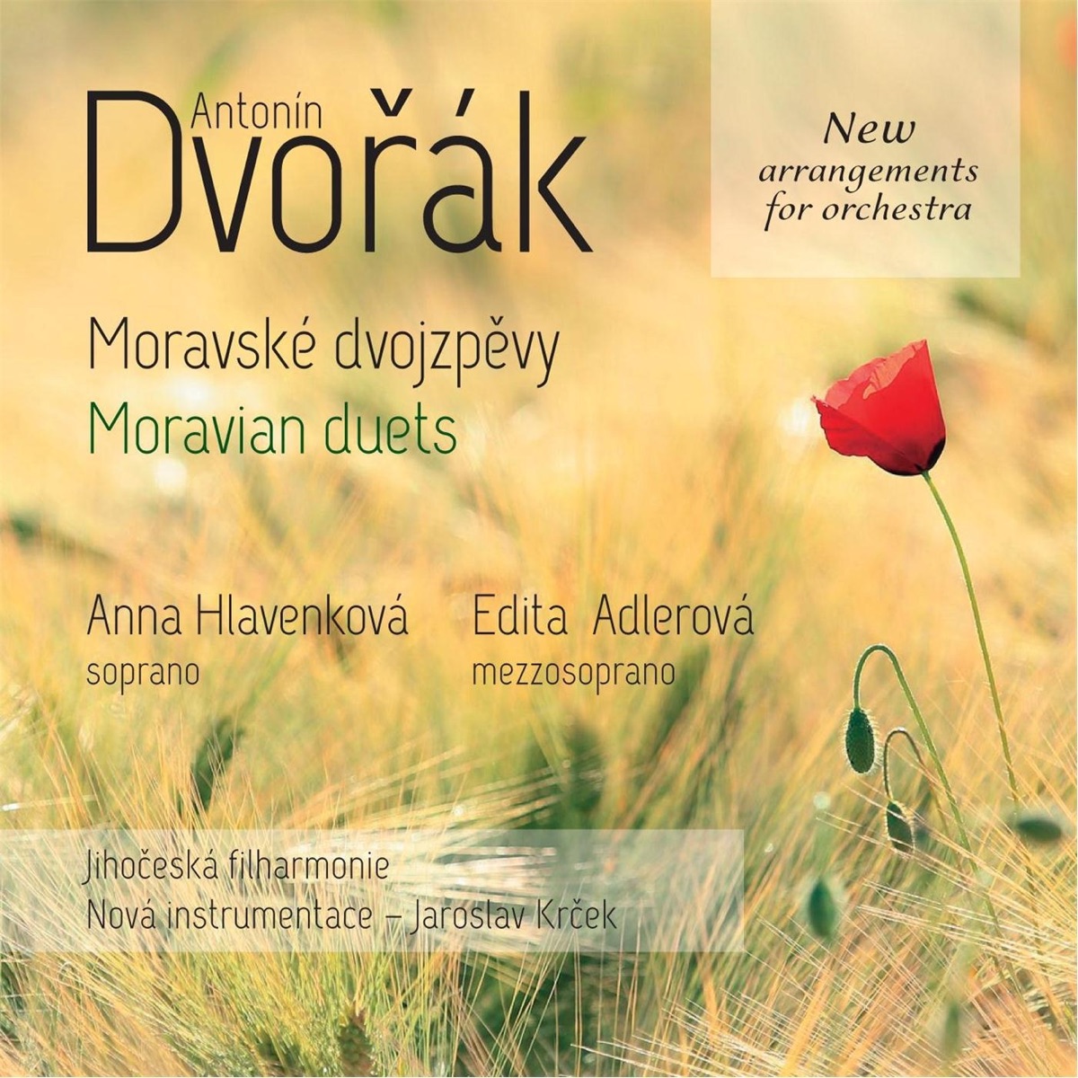 Moravské Dvojzpěvy (Moravian Duets) by Anna Hlavenková, Edita Adlerová, Jihočeská Filharmonie & Jaroslav Krček album cover
